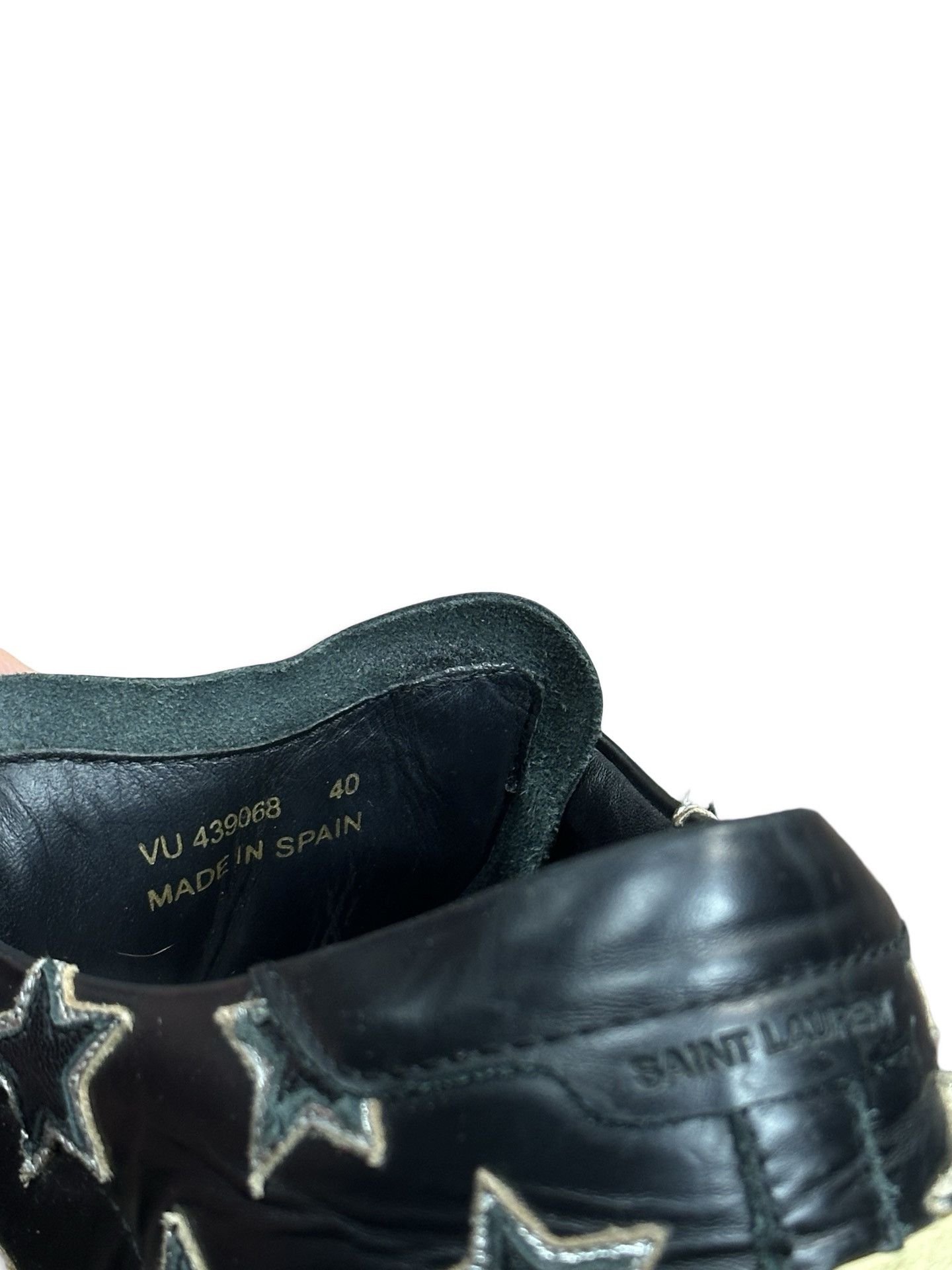 Yves Saint Laurent YSL distressed star low top leather shoes Size US 7 / EU 40 - 3 Thumbnail