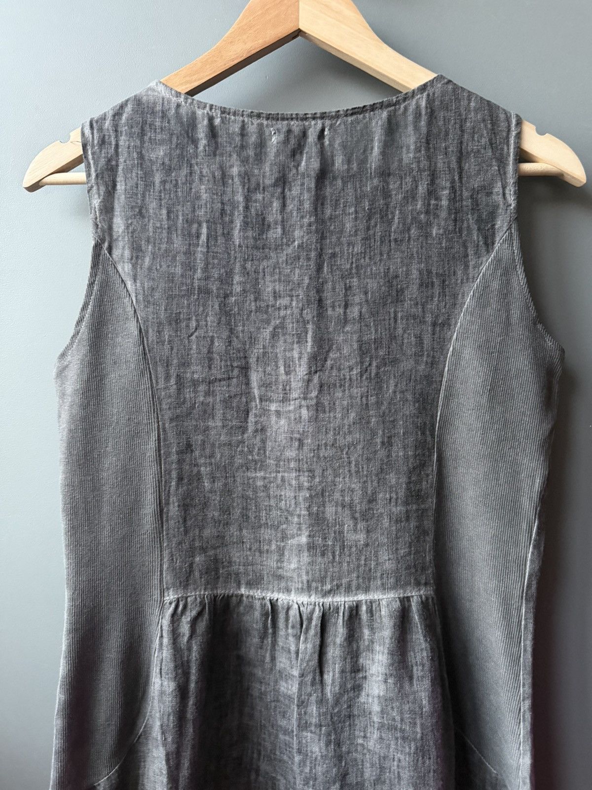 Other Lina Tomei Raw Linen V-Neck Dress Avant-Garde Edge Size S / US 4 / IT 40 - 6 Thumbnail