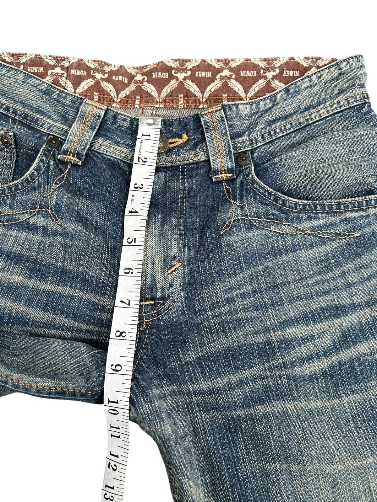 Kapital FLARE EDWIN XVS NAVAJO HIPPIES STYLE FADED & RUSTY DENIM Size US 33 - 18 Thumbnail