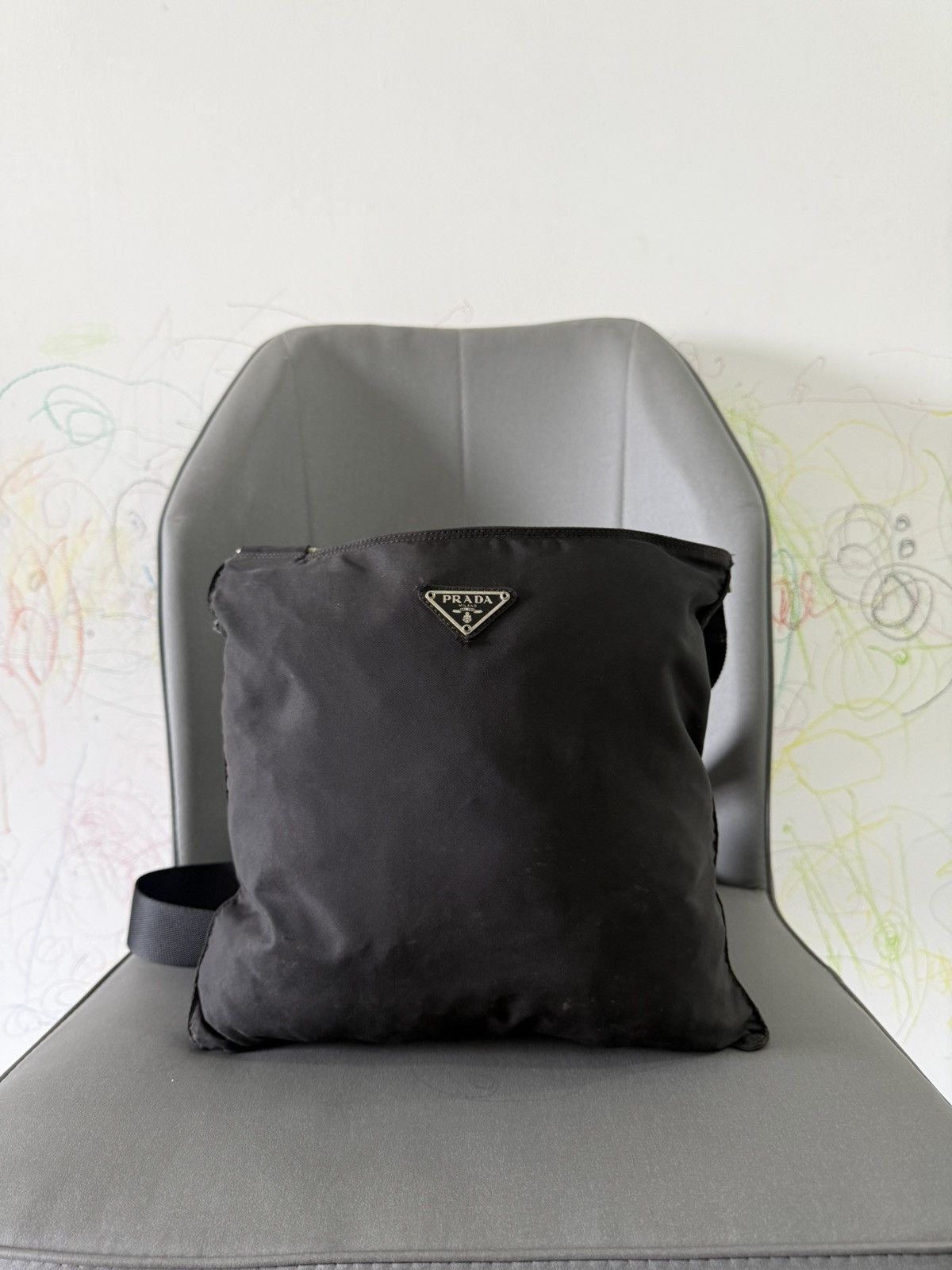 Prada Vintage Prada Medium Black Crossbody Sling Bag Size ONE SIZE - 1 Thumbnail