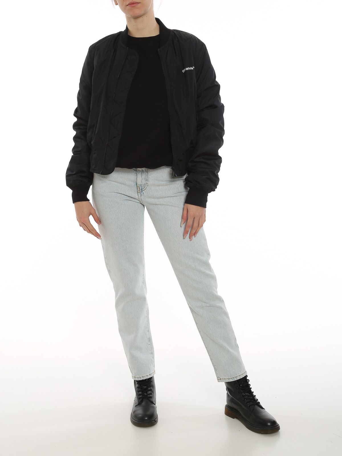 Off-White o1gr1nt0425 Diag Bomber Jacket in Black Size S / US 4 / IT 40 - 2 Thumbnail