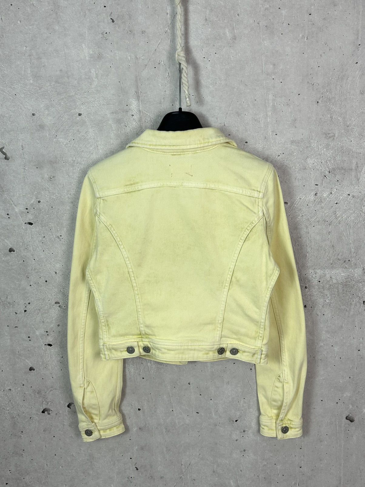 Diesel Diesel De-Slimmy Cropped Yellow Washed Denim Women’s Jacket Size S / US 4 / IT 40 - 6 Thumbnail