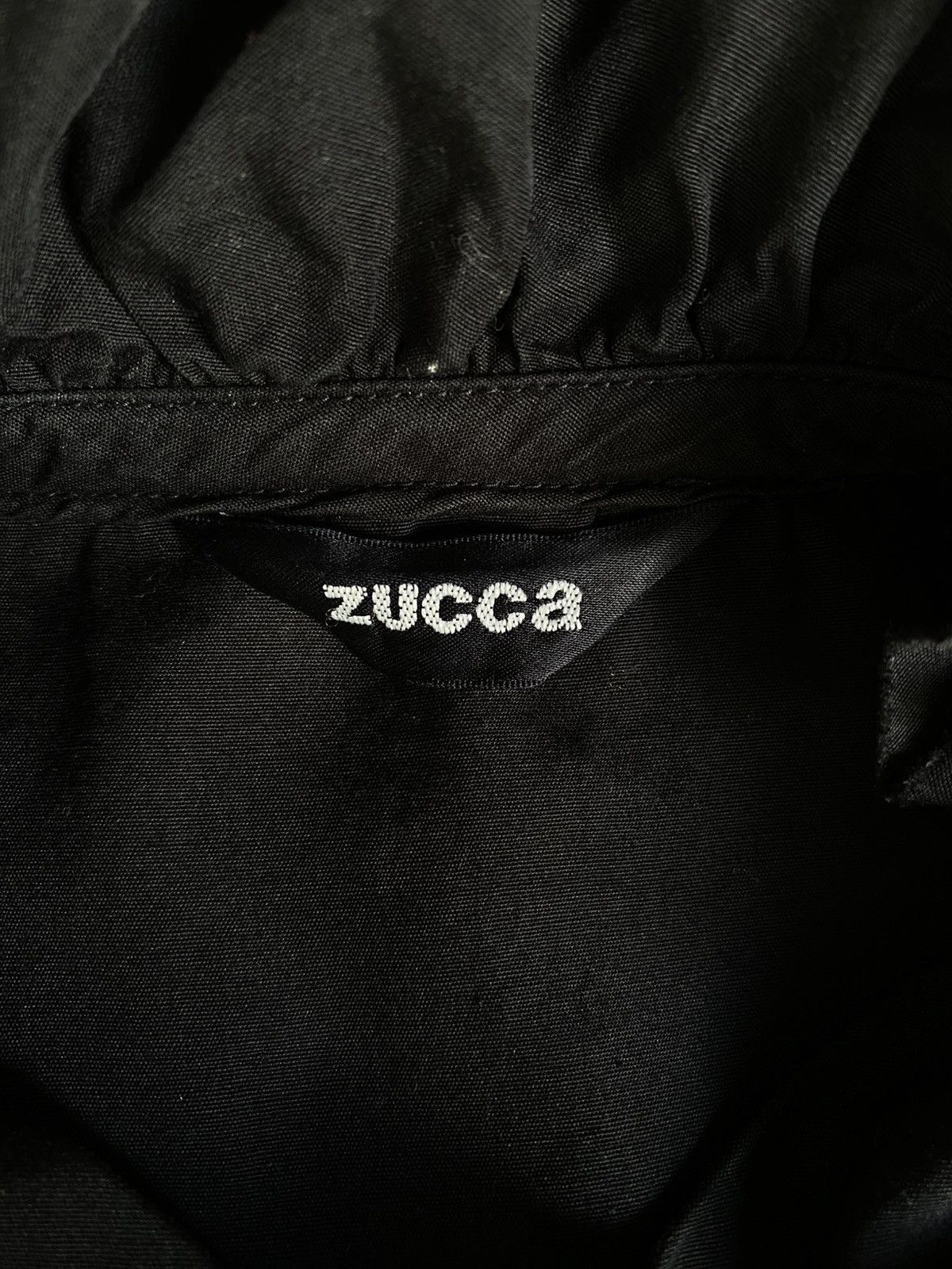 Zucca ZUCCA Black Ruffle-Collar Button-Up Blouse Size S / US 4 / IT 40 - 5 Thumbnail