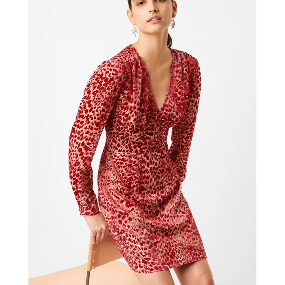 French Connection French Connection Womens Velvet Adelma Devore Leopard Print Size XS / US 0-2 / IT 36-38 - 1 Thumbnail