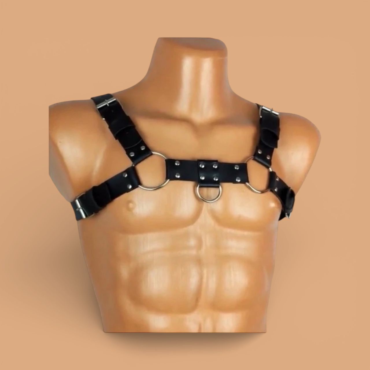 Other Customized BLACK Napa Leather Mens harness Made to Order Size 32 - 2 Thumbnail