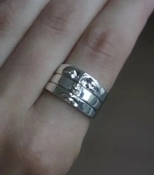 Jewelry Face Finger Rings Silver Face Anatomy Human Head Jewelry Art Size ONE SIZE - 2 Thumbnail