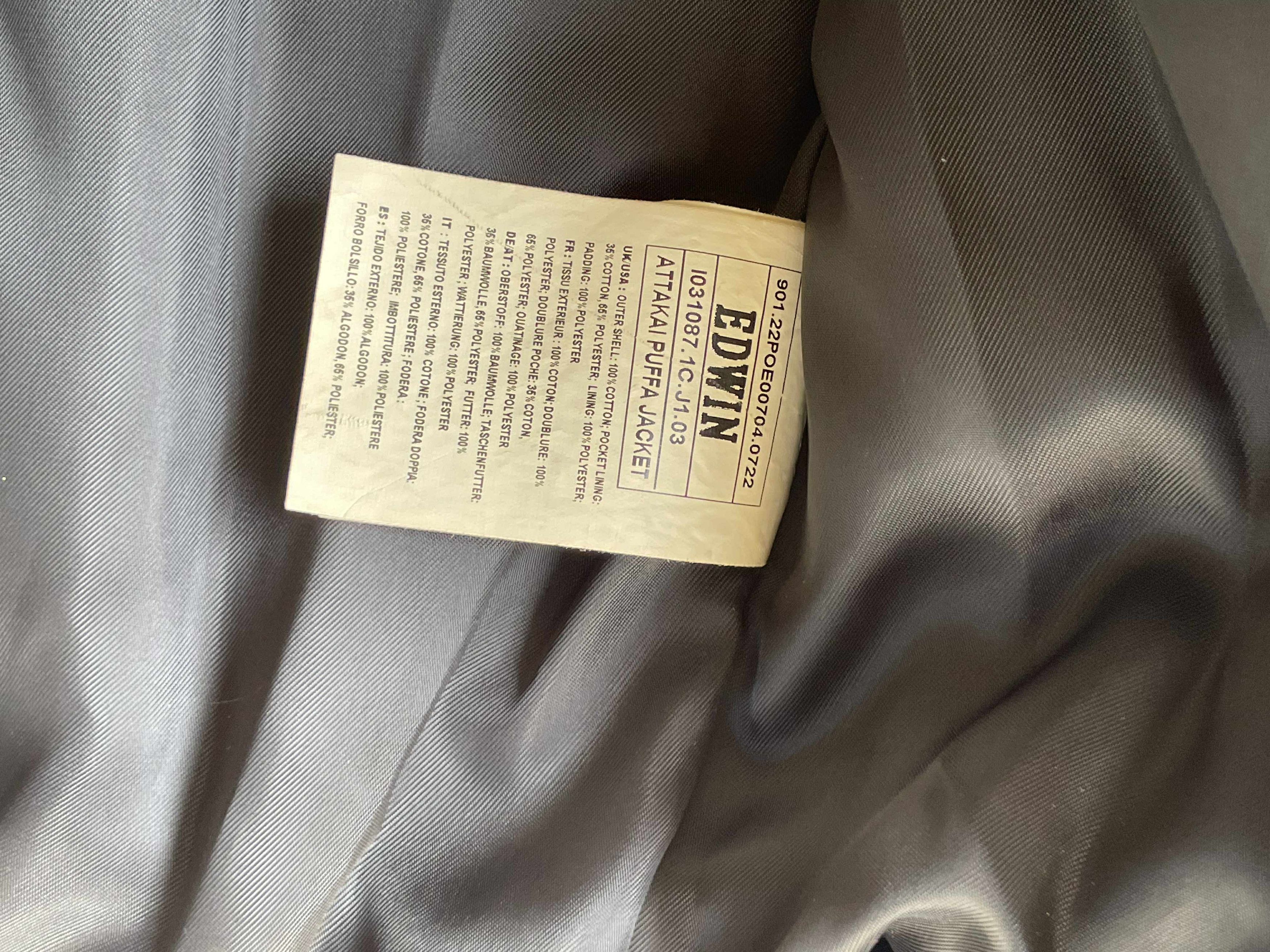 Edwin Edwin Atakai Puffer Corduroy Jacket Mens Size M Navy Size US M / EU 48-50 / 2 - 9 Thumbnail