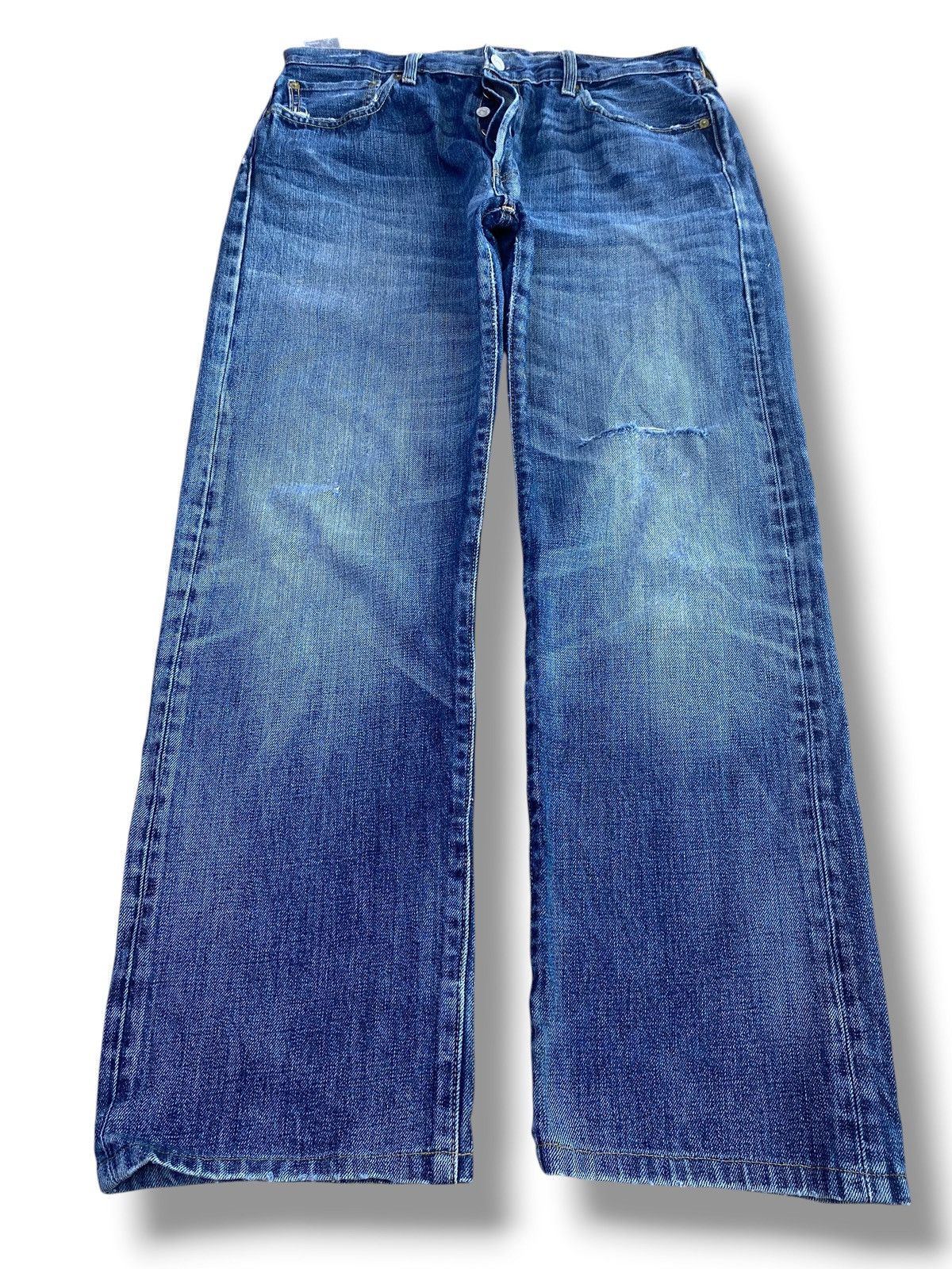 Levi's Vintage Levi’s 501 Faded Wash Whiskers Style Ripped Jeans Size US 32 / EU 48 - 1 Thumbnail
