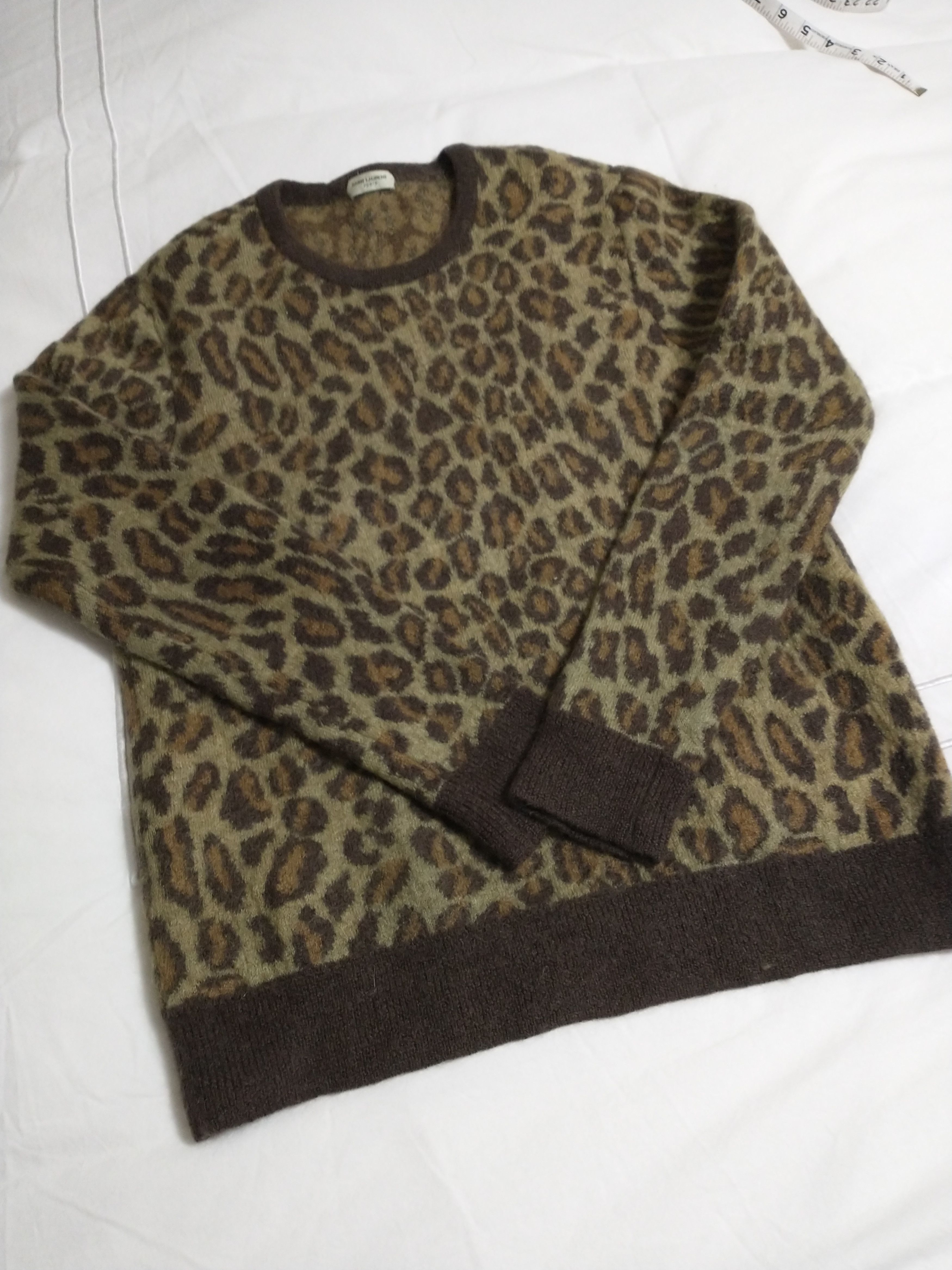 Hedi Slimane × Saint Laurent Paris FW15 Leopard Knit Sweater XL Size US XL / EU 56 / 4 - 3 Thumbnail