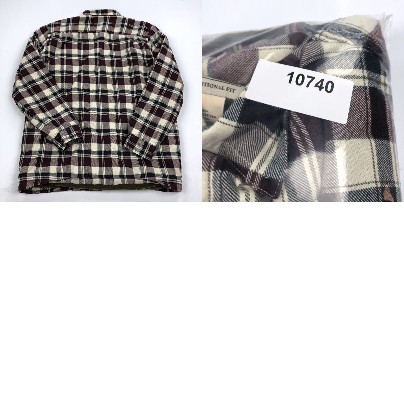 Vintage L.L.Bean Men's L Traditional Fit Flannel Shirt Jacket Fleece Lined Plaid Button Jacket Size US L / EU 52-54 / 3 - 8 Thumbnail