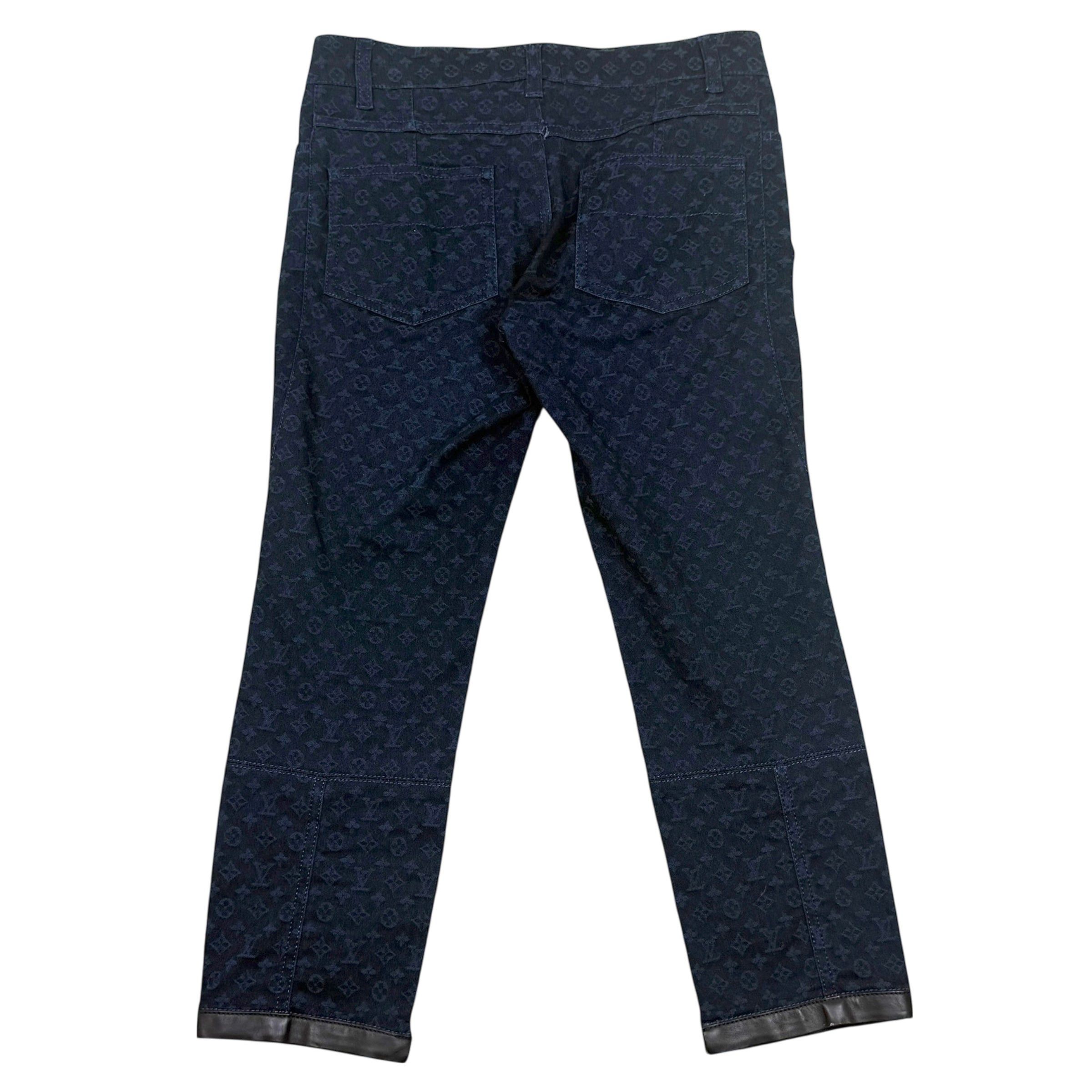 Louis Vuitton Louis Vuitton Monogram Lambskin Trim Capri Denim Pants Navy Size US 36 / EU 52 - 4 Thumbnail