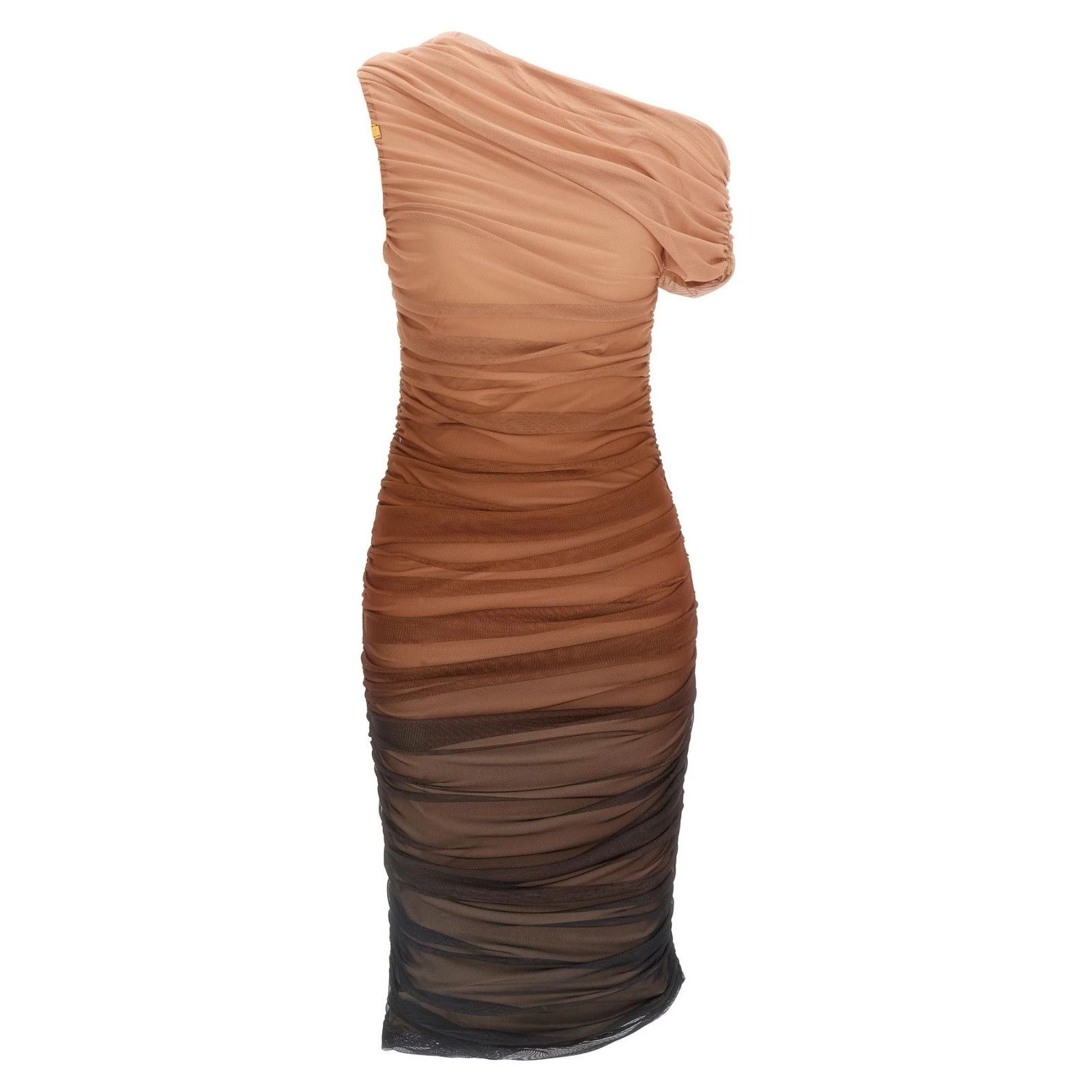 ELISABETTA FRANCHI Degrade Tulle Brown Dress New & Authentic