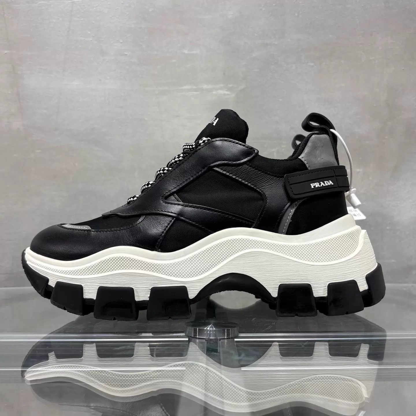 Prada Prada Black & White Panda Platform Dad Shoe 37.5 Size US 7 / IT 37 - 3 Thumbnail