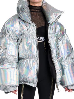 Dolce & Gabbana o1y0825 Turtleneck Shell Jacket in Silver Size XS / US 0-2 / IT 36-38 - 5 Thumbnail