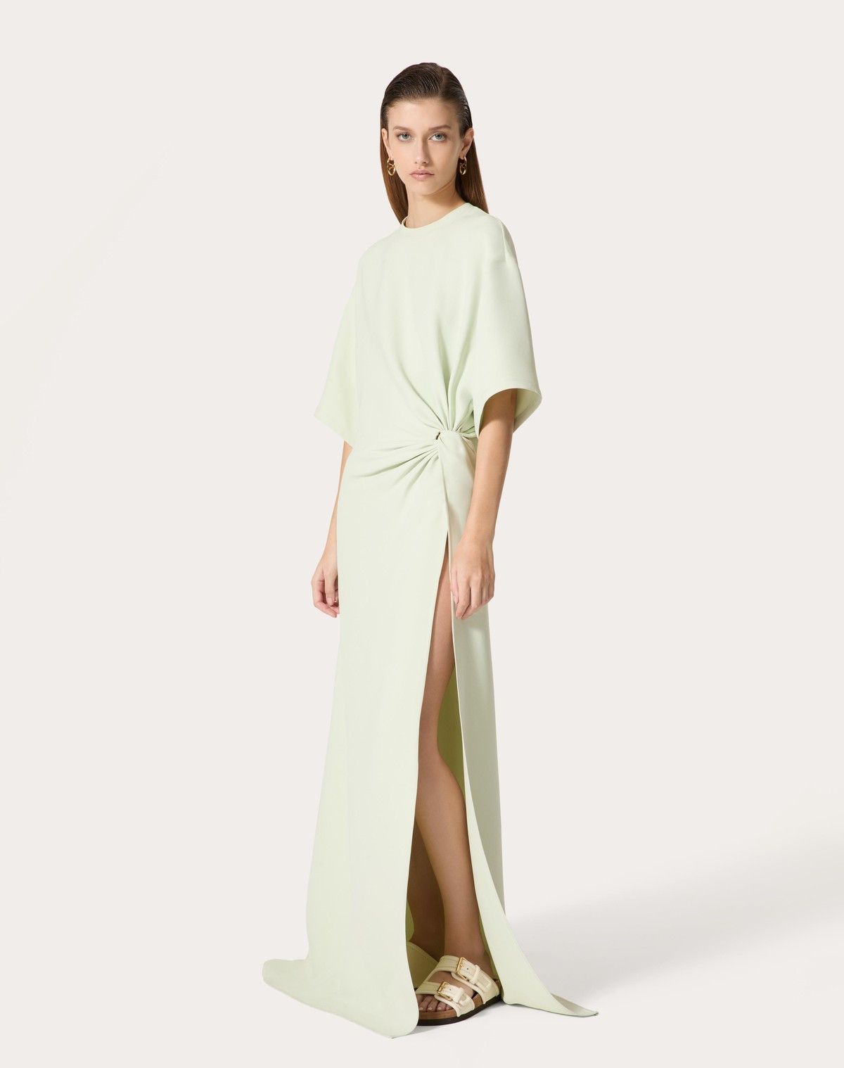 Valentino o1s1wg110525 Structured Couture Long Dress in White Size S / US 4 / IT 40 - 3 Thumbnail