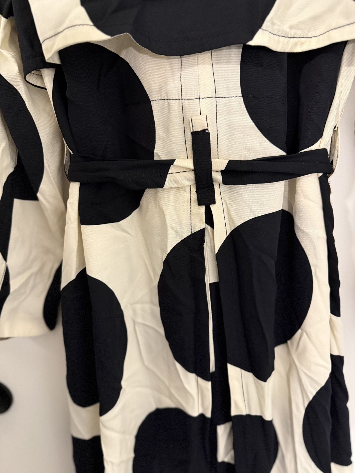 Zara Zara Black/White Polka Dot Coat Size M / US 6-8 / IT 42-44 - 8 Thumbnail