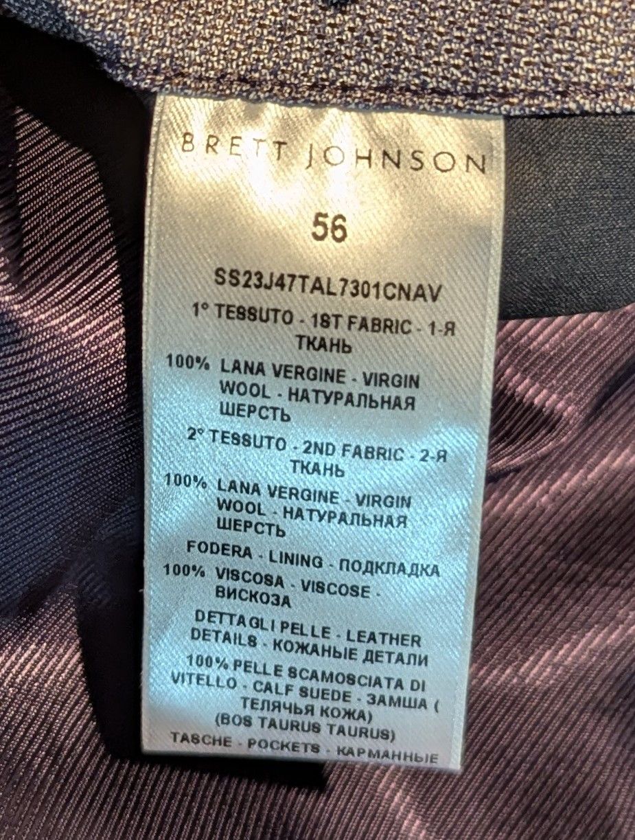 Other Brett Johnson Wool Check Windbreaker Jacket Navy 56 US 46 Size US XL / EU 56 / 4 - 9 Thumbnail