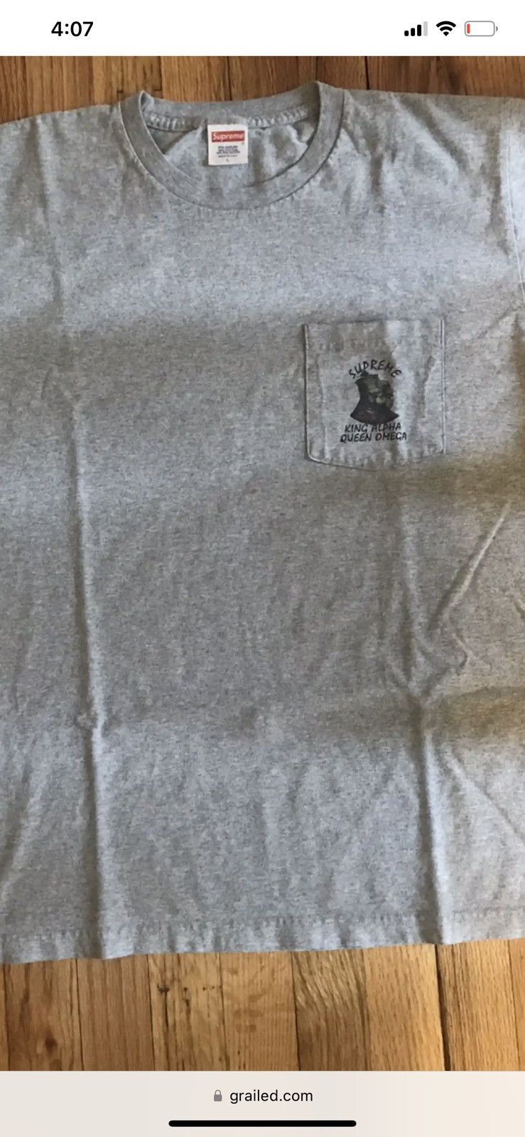 Supreme Supreme Alpha Pocket Tee Grey. Size M New Size US M / EU 48-50 / 2 - 3 Thumbnail