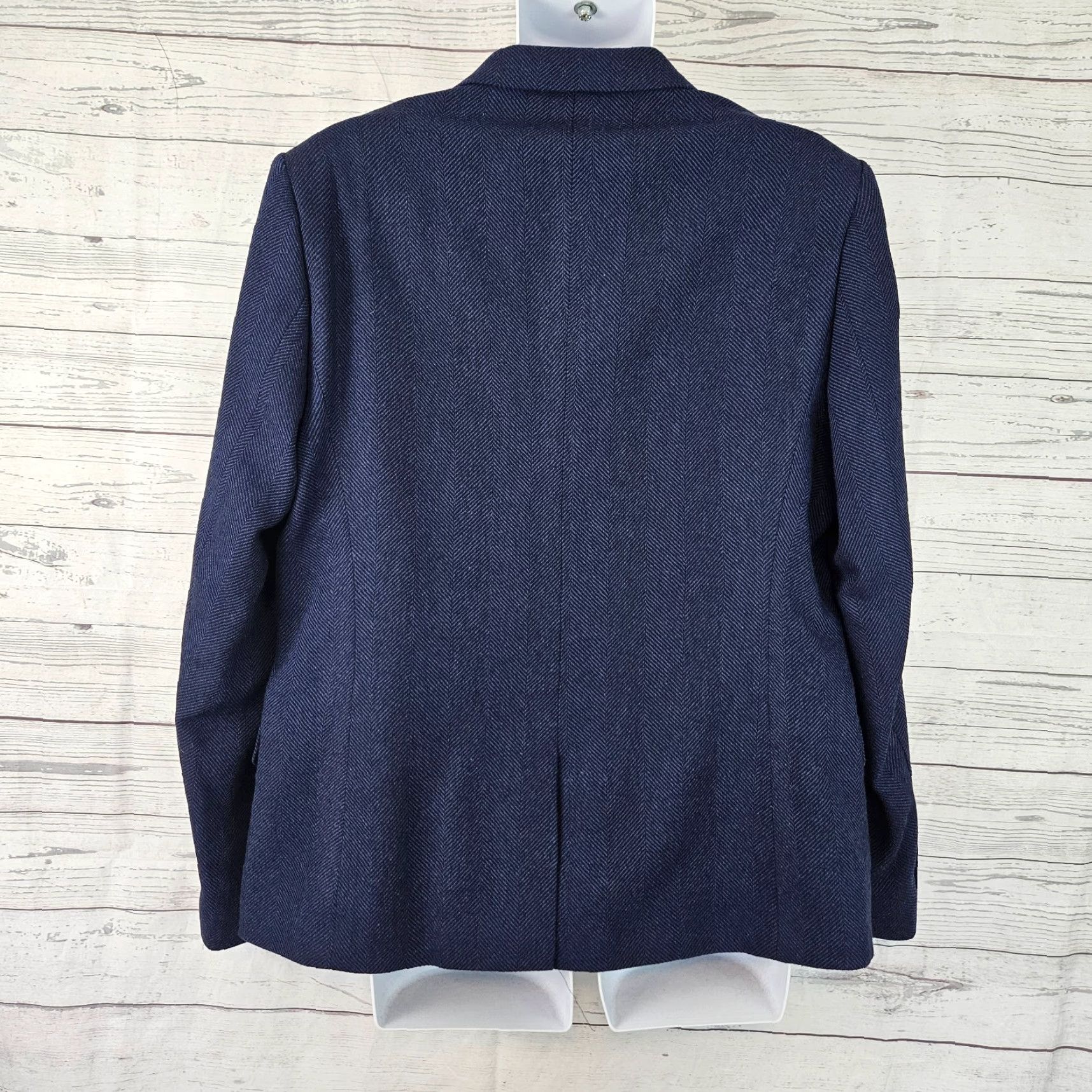Asos ASOS Blazer Mens 46 Blue Black Herringbone 2 Button Size 46R - 3 Thumbnail