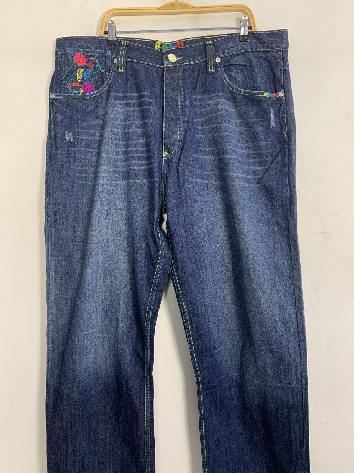 Coogi Coogi Australian Multicolor Embroidery Indigo Denim Baggy Size US 42 / EU 58 - 3 Thumbnail