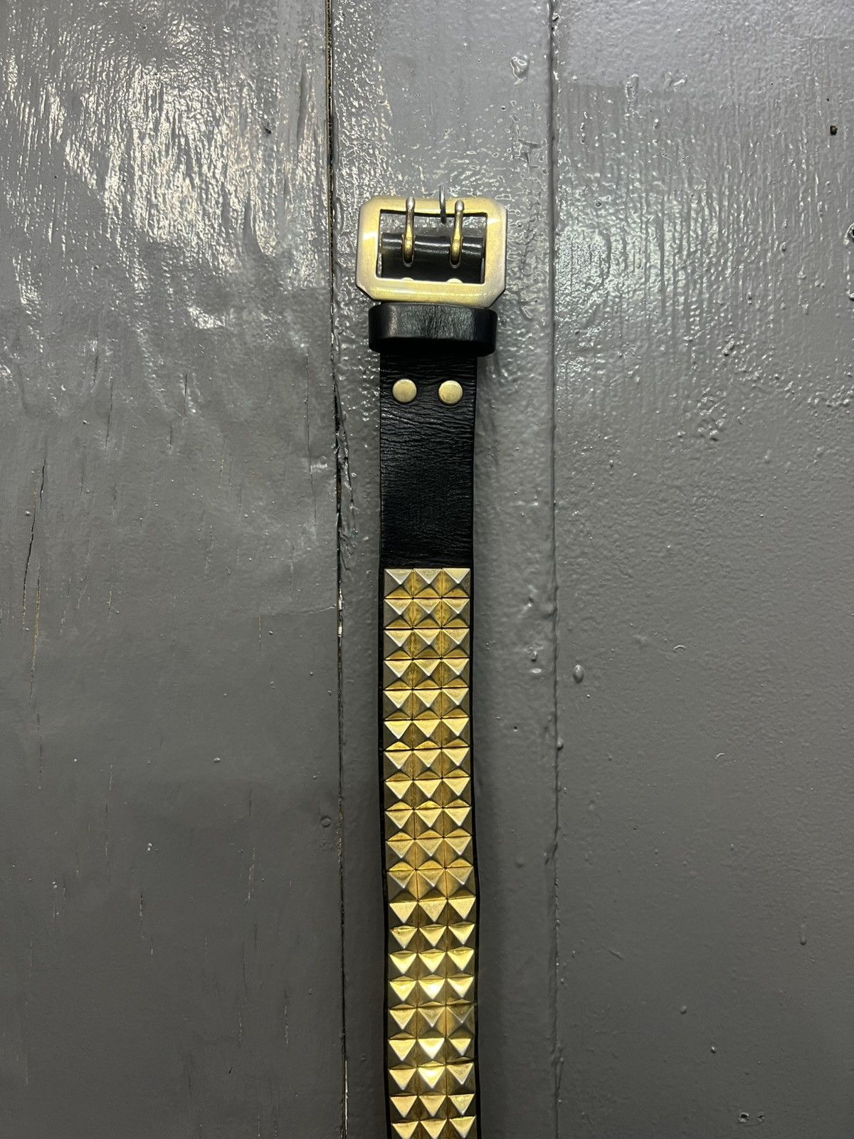 Leather Vintage Leather Studded Belt Size 36" Size 36 - 2 Thumbnail