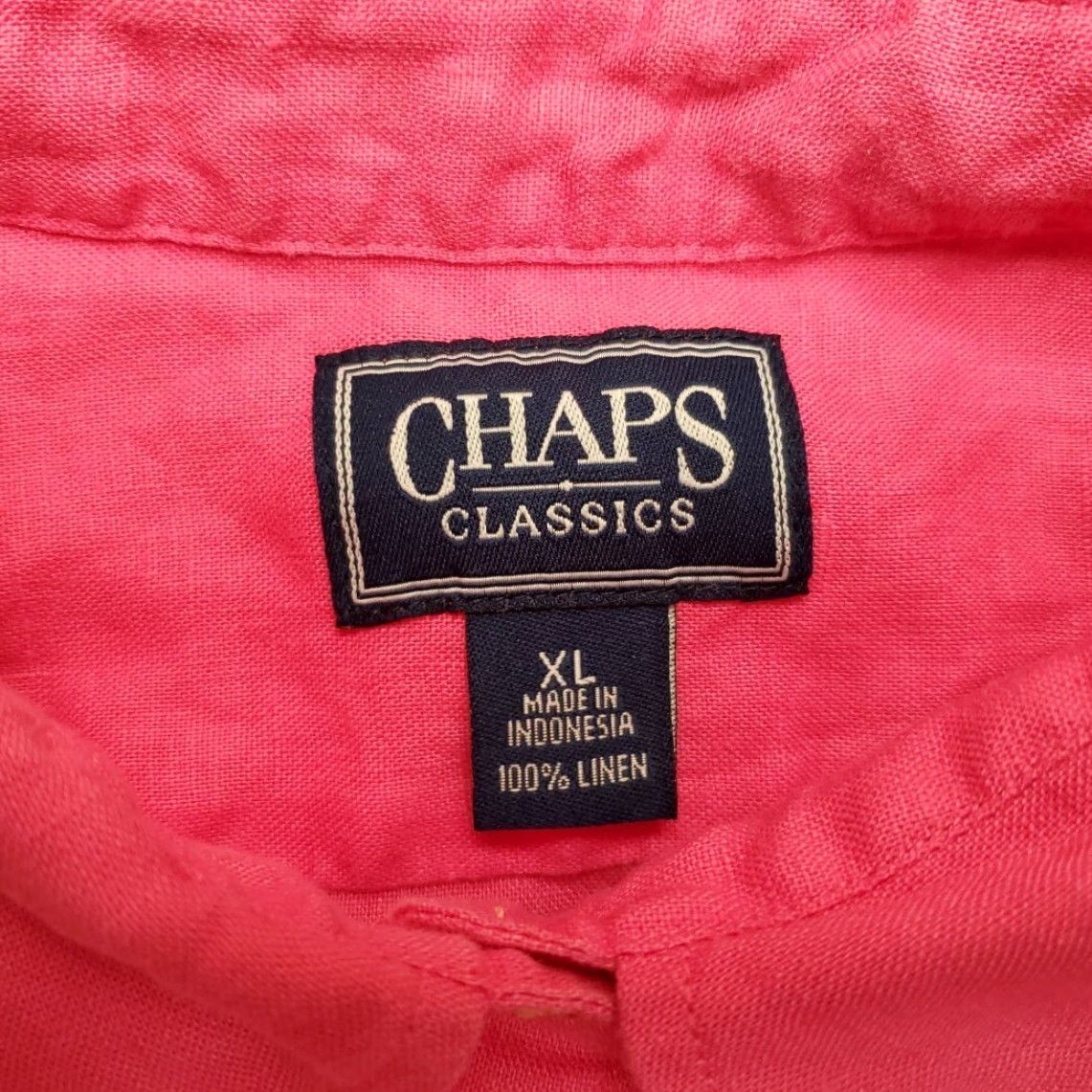 Chaps VINTAGE Chaps Shirt Womens XL Pink 100% Linen Breezy Outdoor Coastal Beach Classic Size XL / US 12-14 / IT 48-50 - 3 Thumbnail