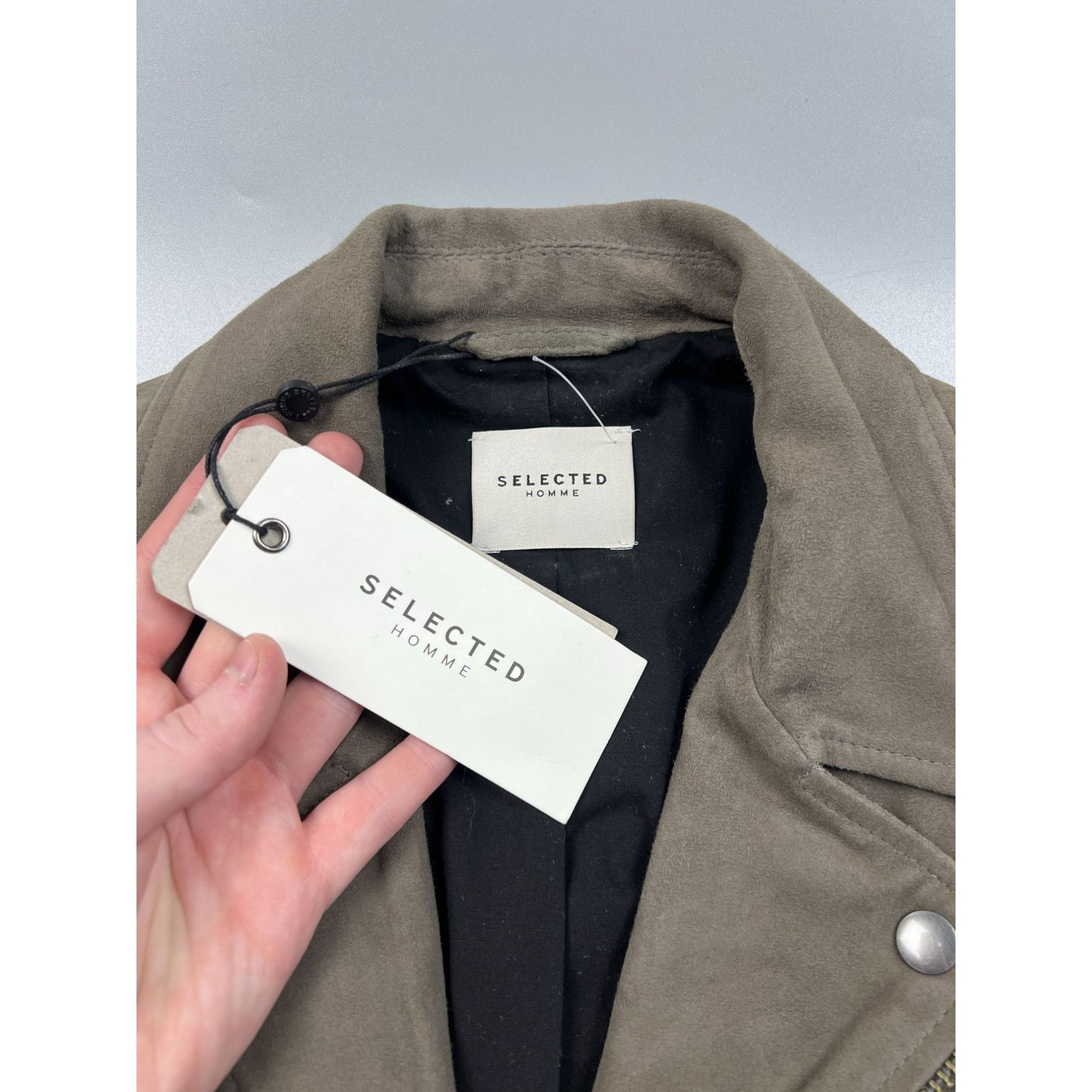 Selected Homme NWT Selected Homme Suede Leather Biker Jacket (Y0744) Size US S / EU 44-46 / 1 - 5 Thumbnail