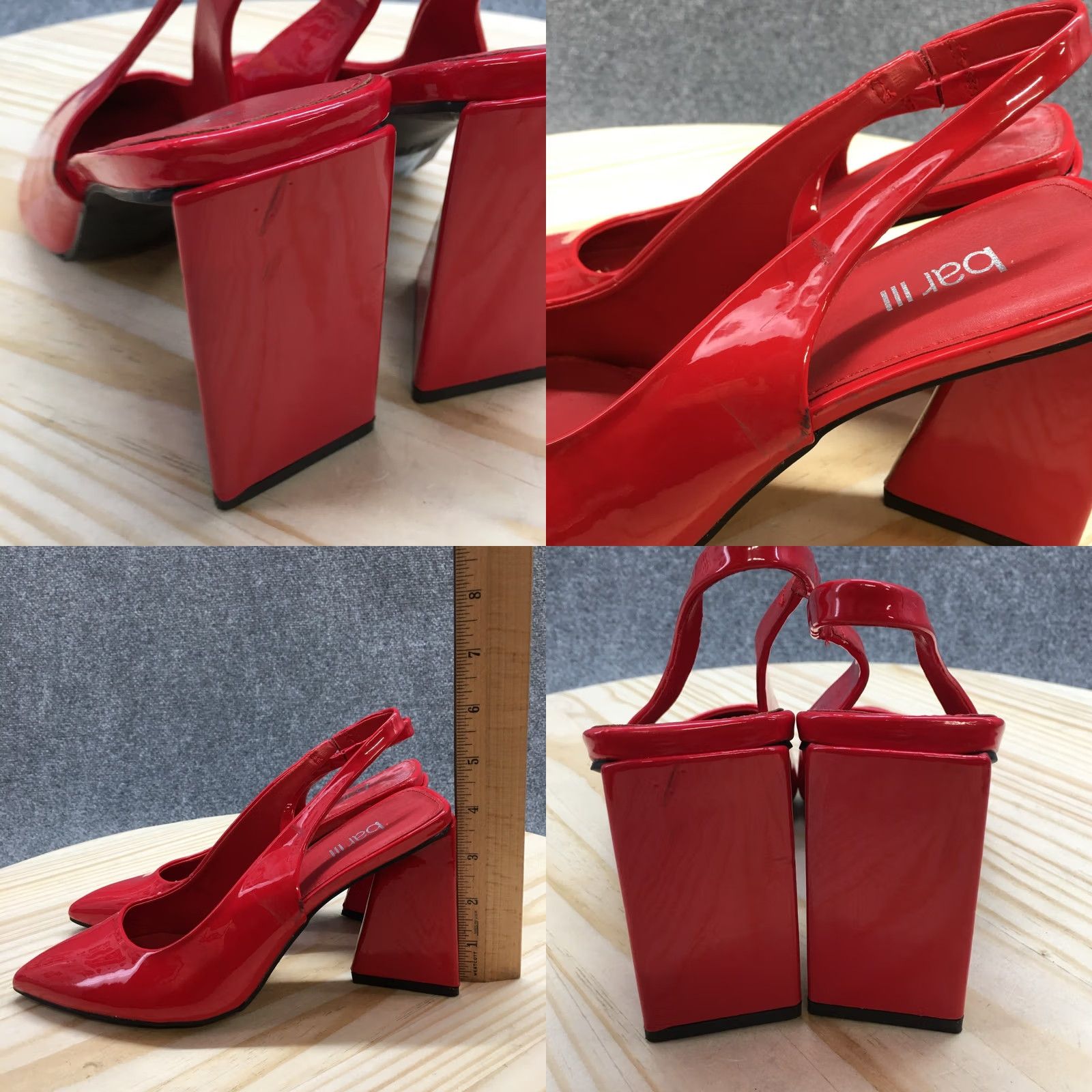 Bar III Bar III Sandals Womens 8 M Arrica Slingback Red Faux Leather Pointed Heels NEW Size US 8 / IT 38 - 8 Thumbnail