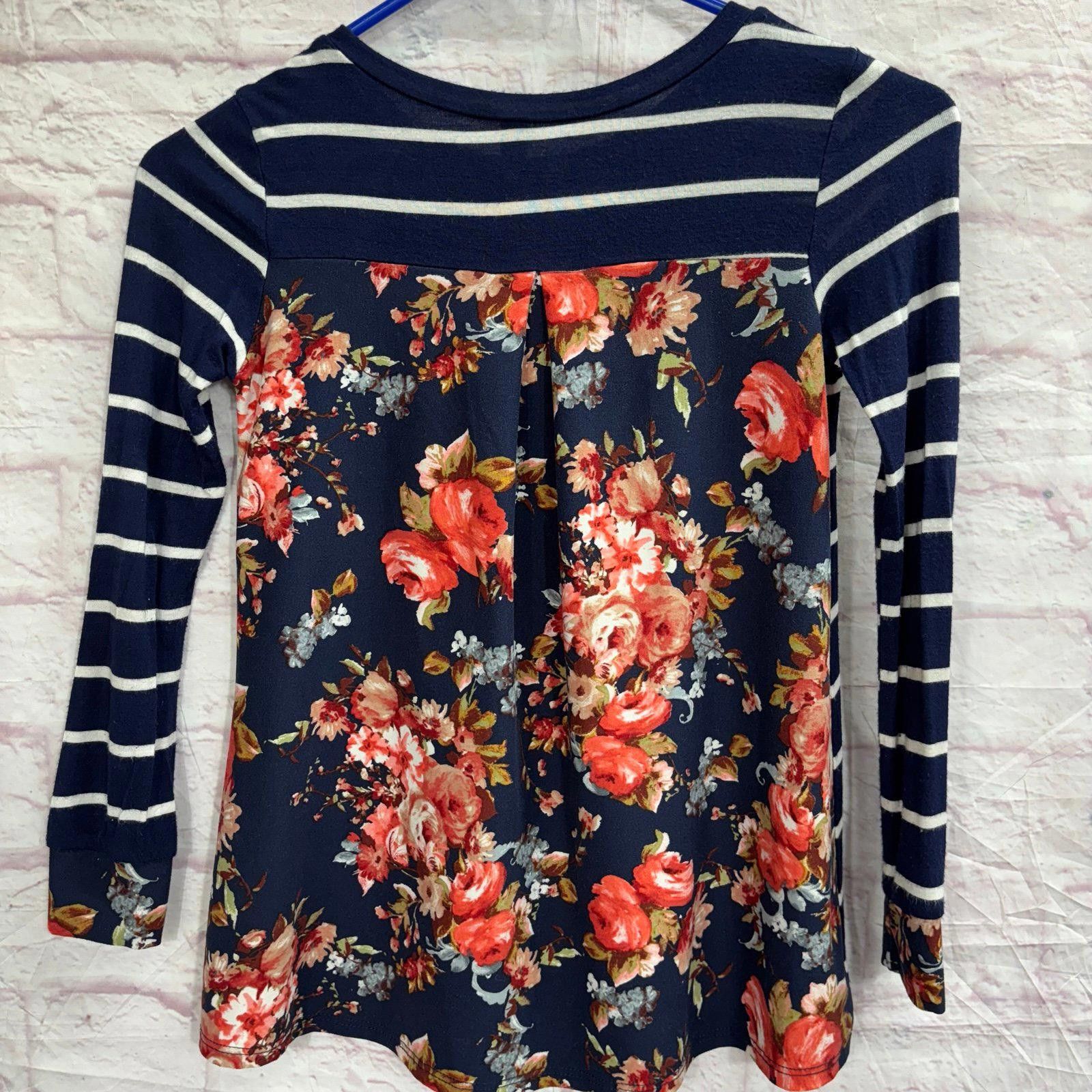 Other Pomelo Striped and Floral Long Sleeve Top Girls Small Size S / US 4 / IT 40 - 5 Thumbnail