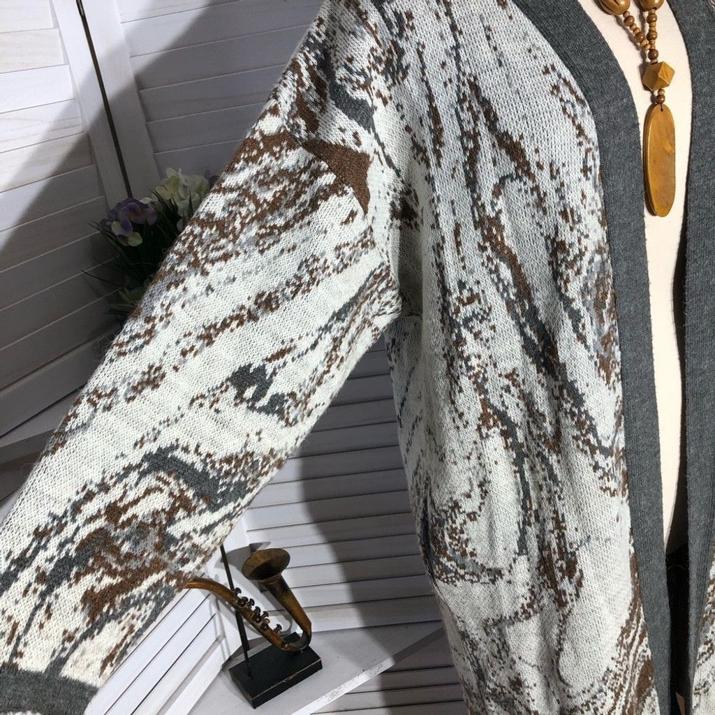 Vintage Vintage 90s full length cardigan Southwestern gray brown XL Size XL / US 12-14 / IT 48-50 - 5 Thumbnail