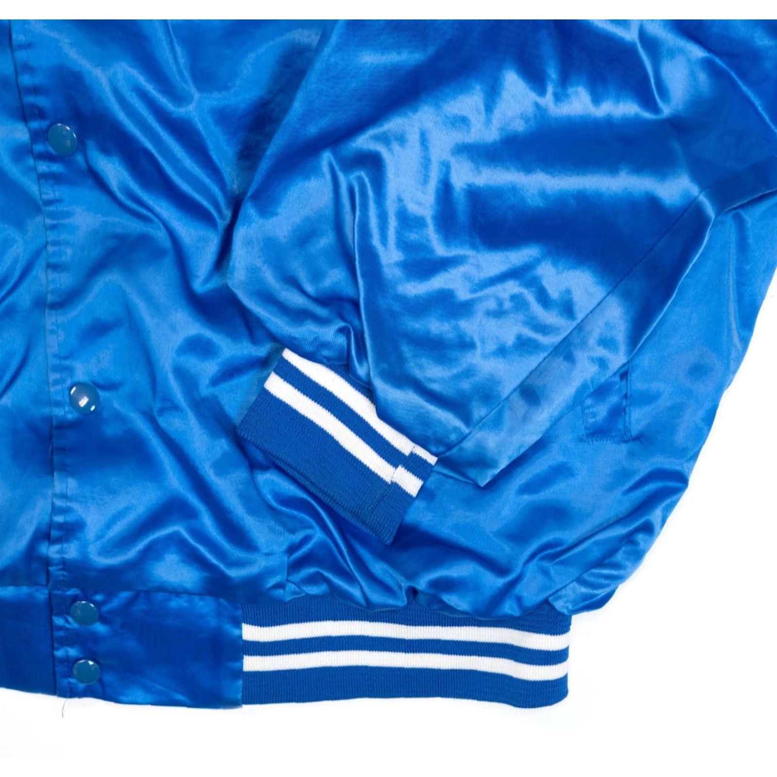 Vintage VINTAGE Blue Satin Bomber Jacket Mens 3XL Cotton Lined Union Made In USA 31x29 Size US XXL / EU 58 / 5 - 6 Thumbnail