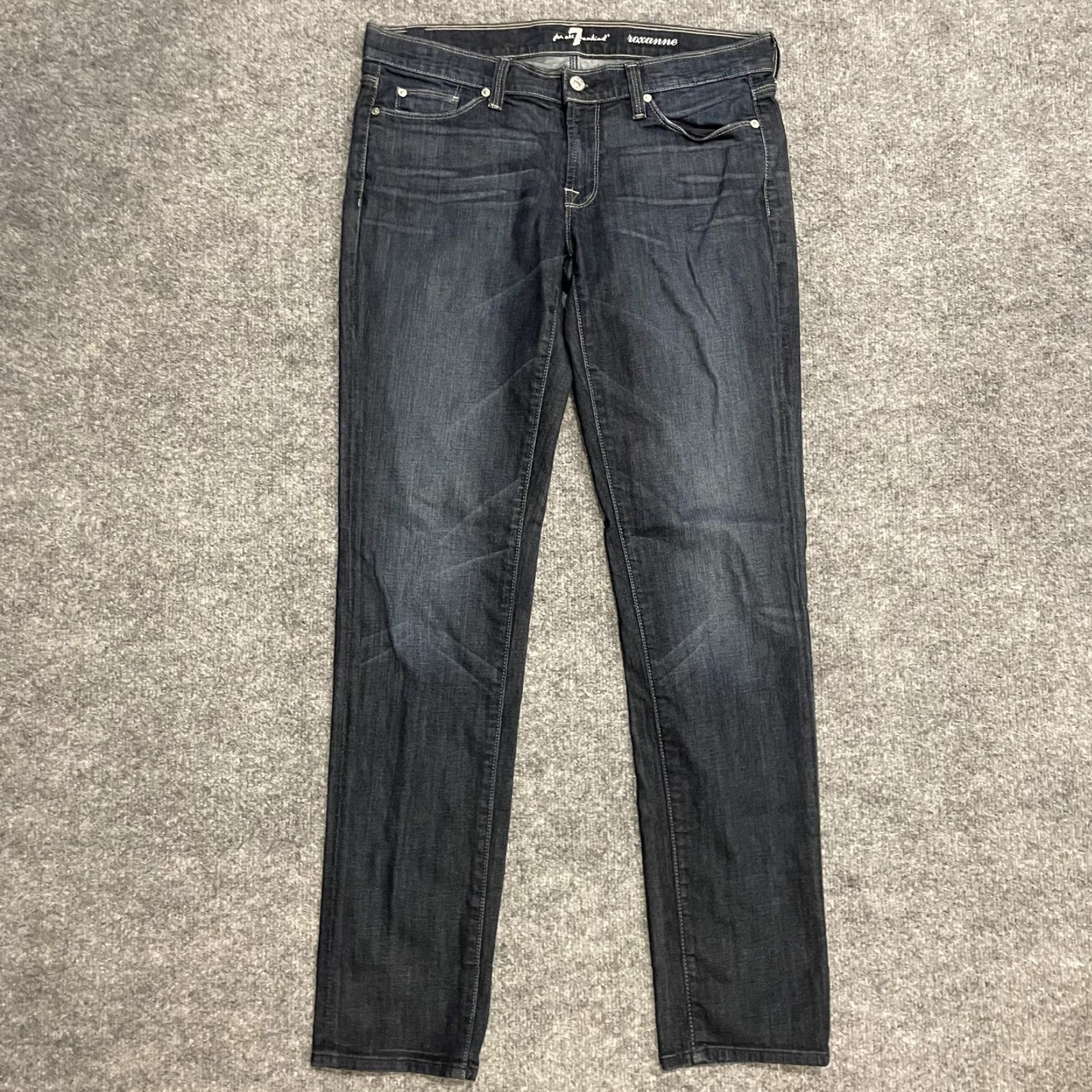 7 For All Mankind 7 For All Mankind Jeans Roxanne Womens 30 Slim Low Rise Denim Blue 7 For All Mankind Embroidered Pockets Womens Size 24" / US 00 / IT 34 - 2 Thumbnail