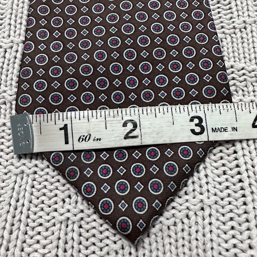 Mario Valentino Vintage Mario Valentino brown geometric print tie Size ONE SIZE - 5 Thumbnail