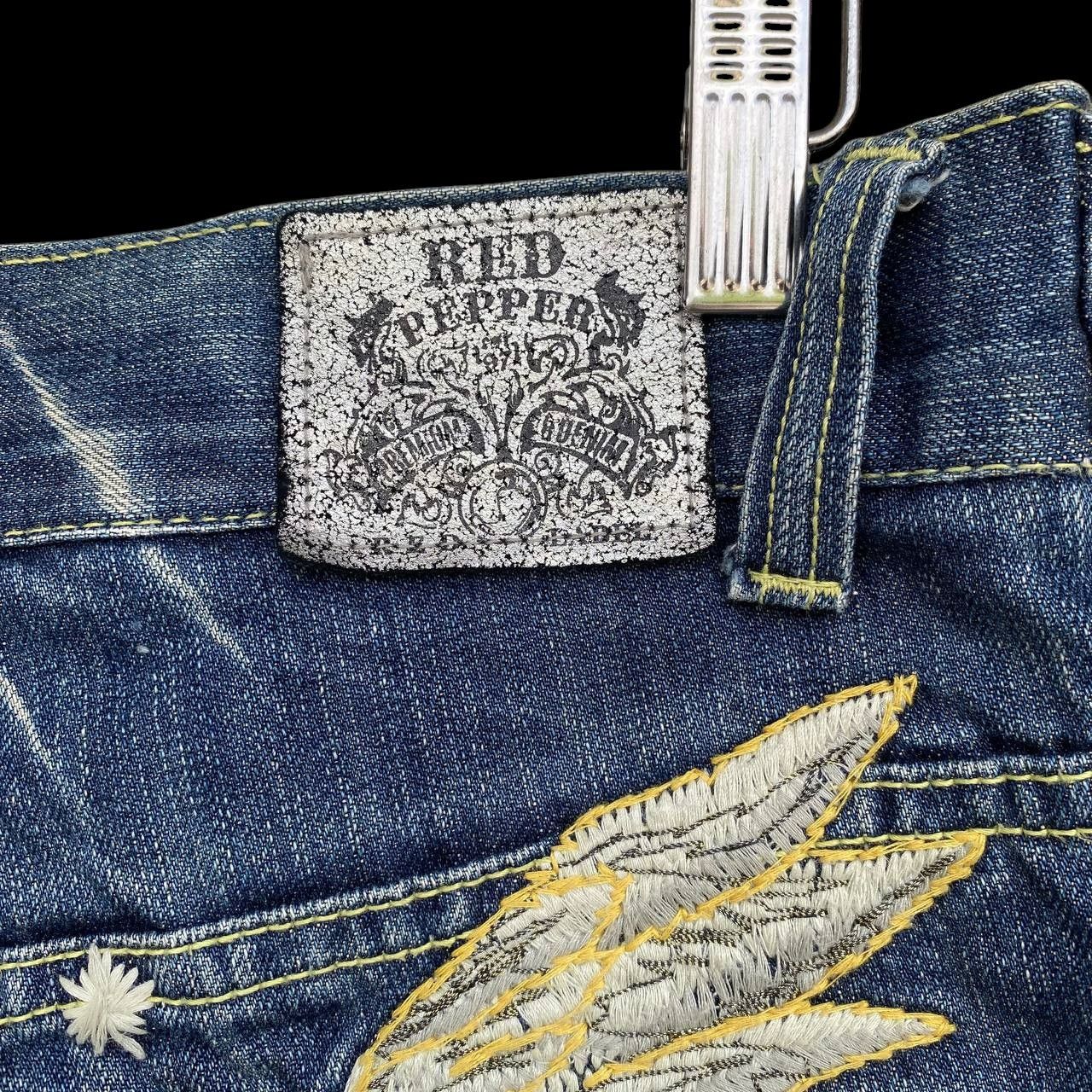 Japanese Brand × Le Grande Bleu (L.G.B.) × Tornado Mart A BEAUTIFUL FLARE DENIM RED PEPPER GOLD LABEL EAGLE WING Size US 31 - 4 Thumbnail
