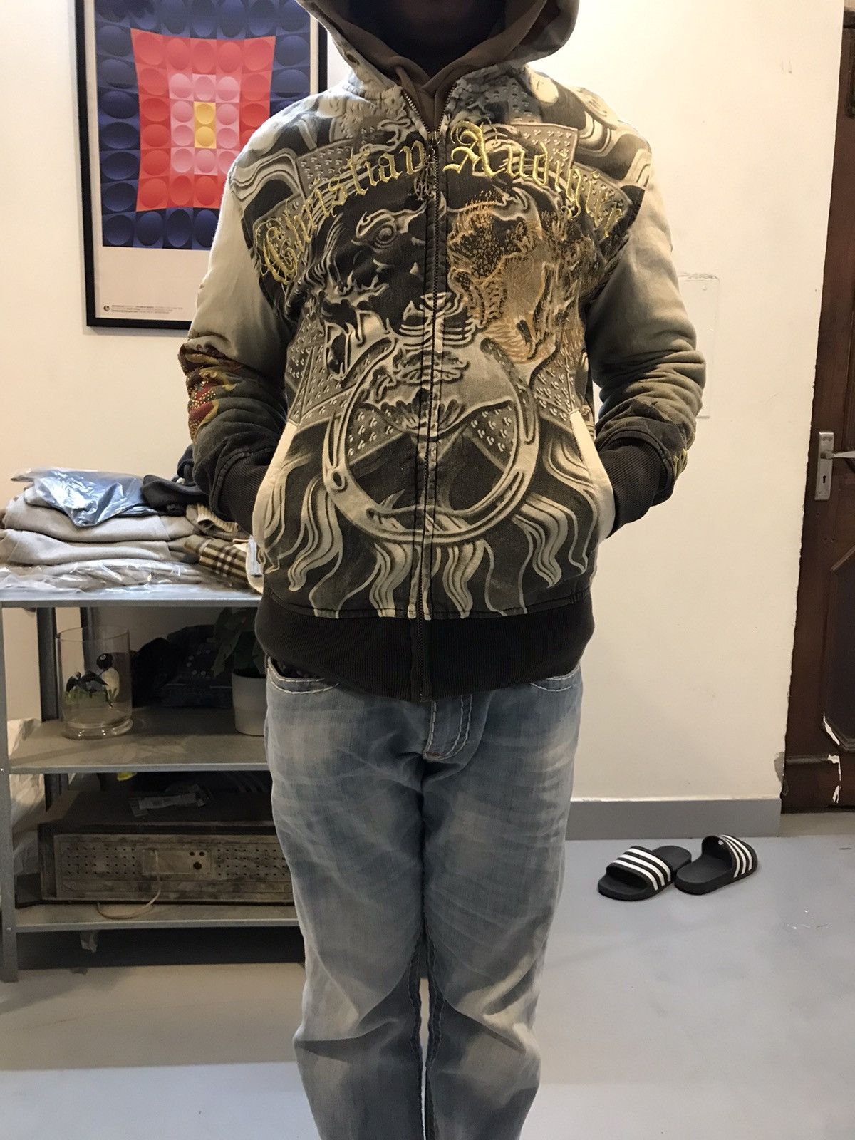 Christian Audigier vintage ed hardy by chritian audigher tattoo aop hoodie Size US S / EU 44-46 / 1 - 1 Thumbnail