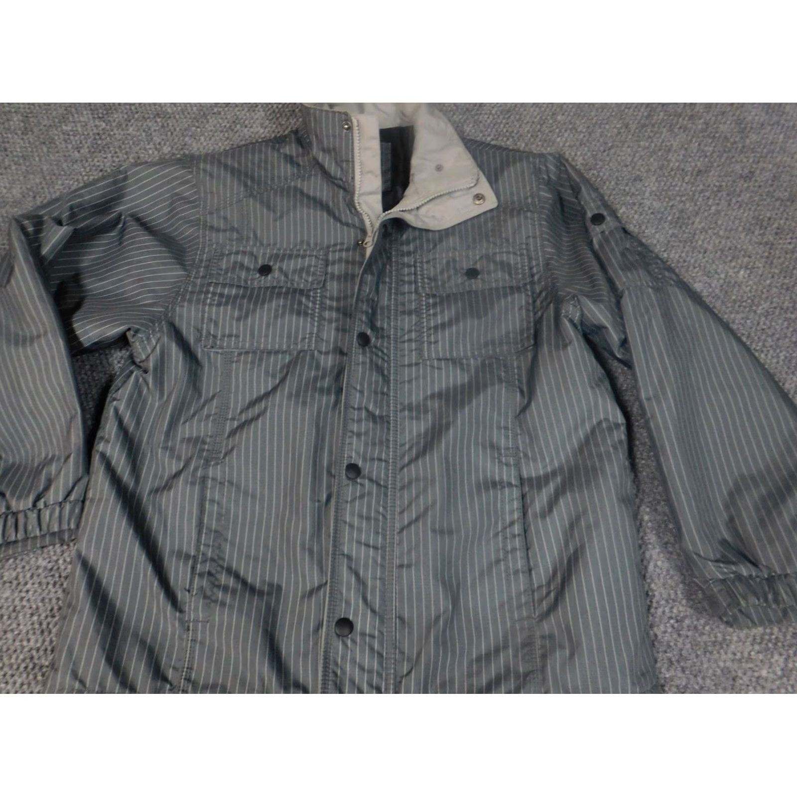 Old Navy Old Navy Coat Womens XL Green Striped Full Zip Denim Cotton Blend Size XL / US 12-14 / IT 48-50 - 3 Thumbnail
