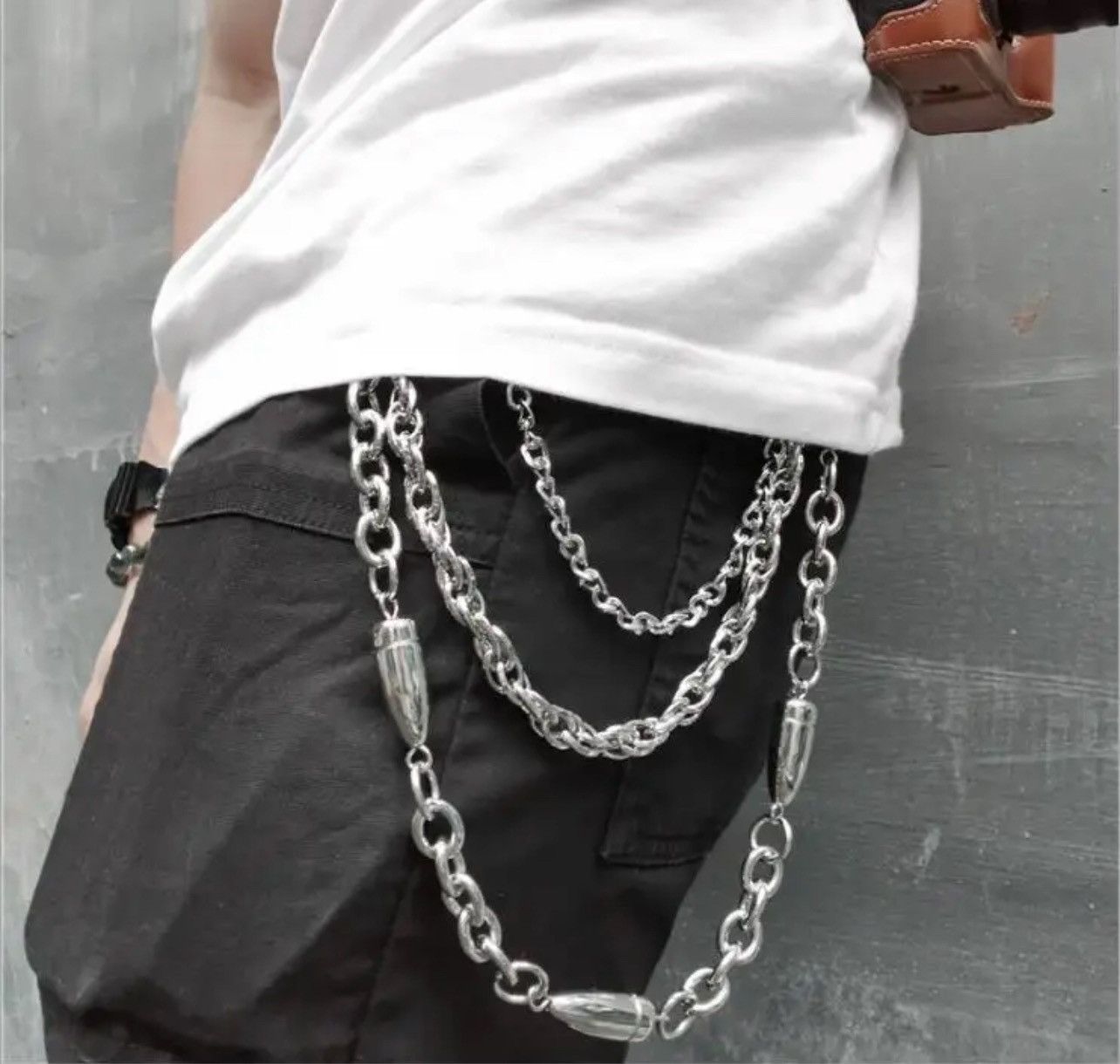 Vintage 3 layersBullet Punk Long Metal Chain Size ONE SIZE - 1 Thumbnail