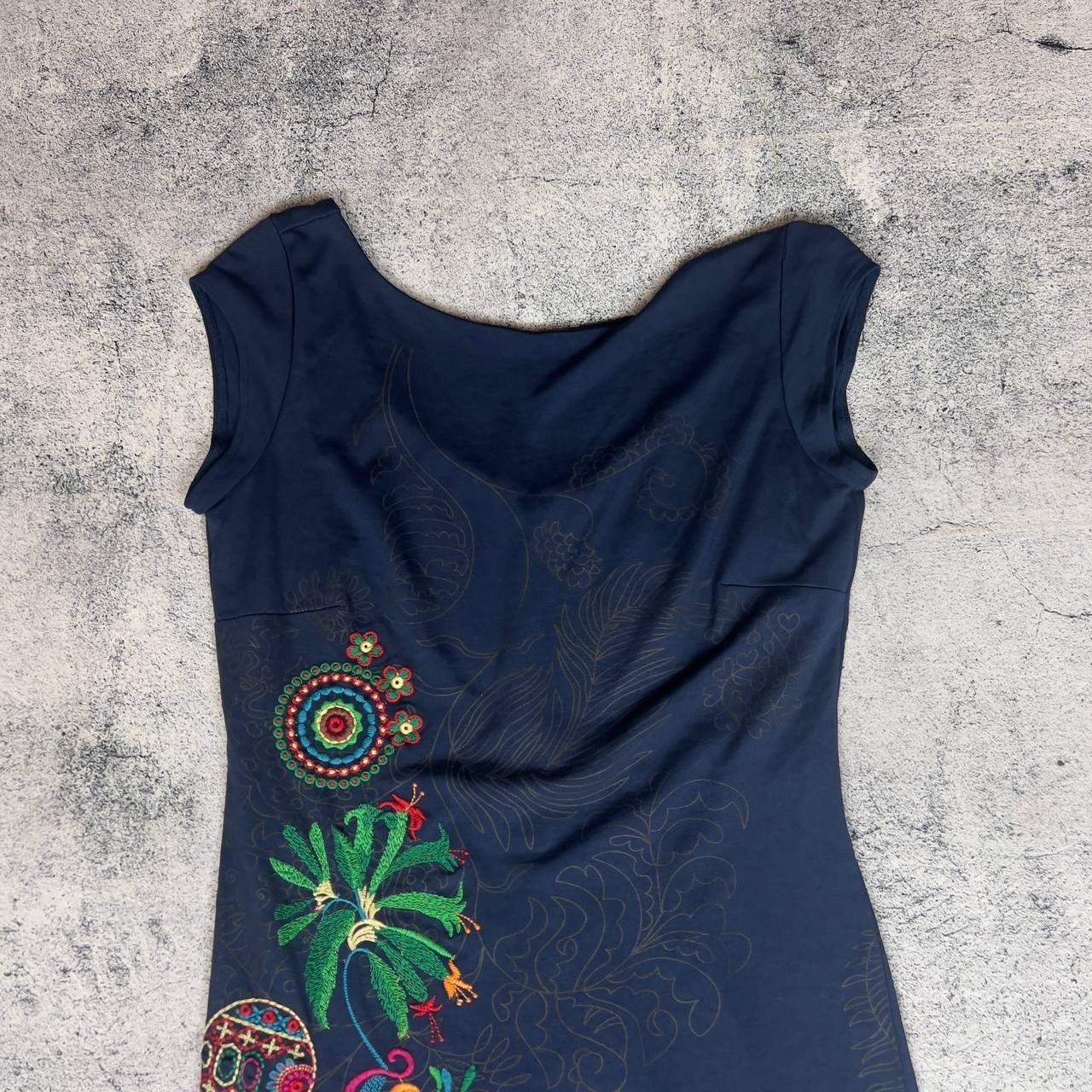 Desigual Desigual Women's Dress Size M Blue Viscose Short Sleeve` Size M / US 6-8 / IT 42-44 - 2 Thumbnail