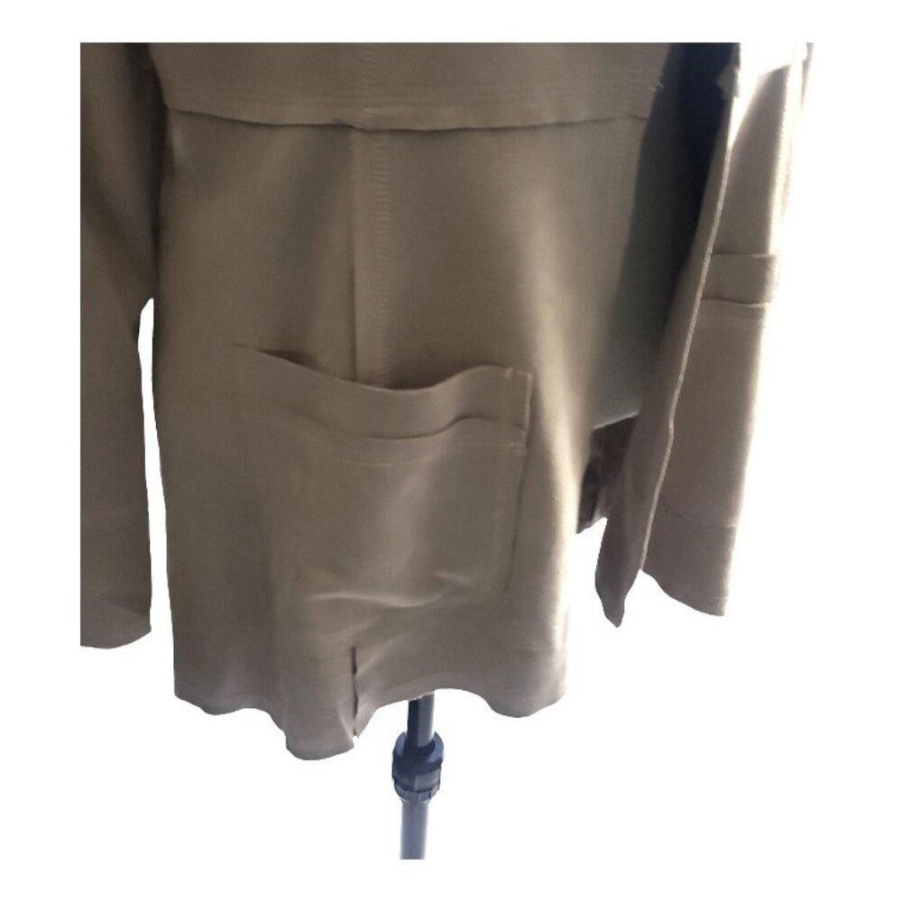 Designer CT1301 Ethyl Faux Suede Tan Open Jacket with Pockets S Size S / US 4 / IT 40 - 3 Thumbnail