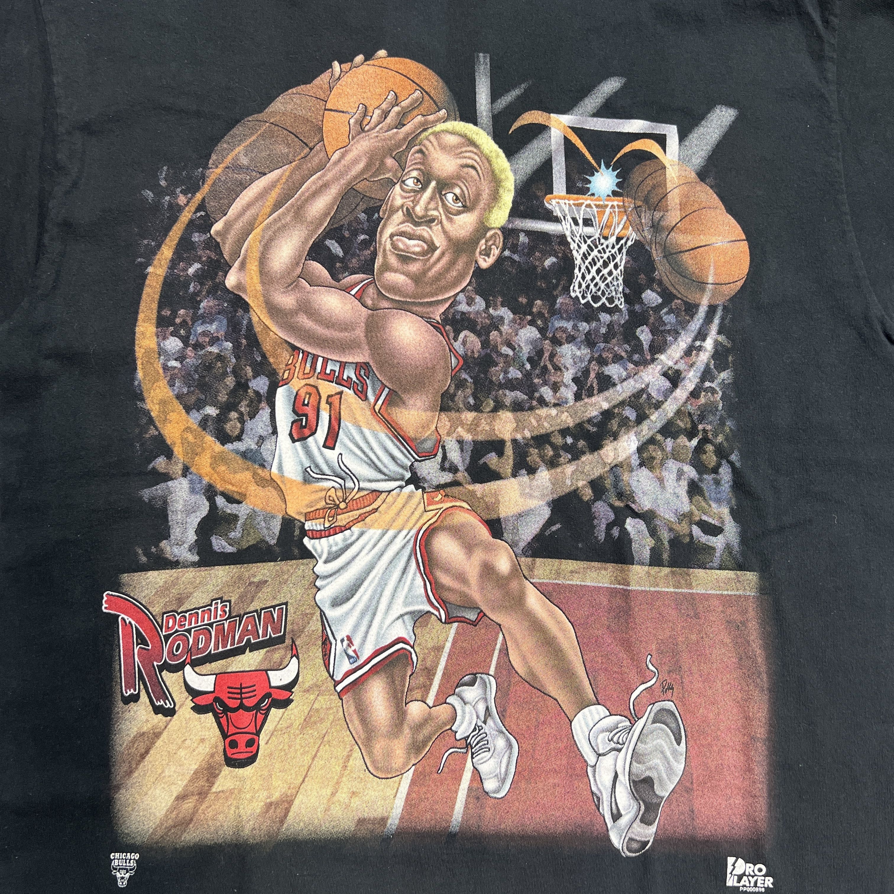 NBA × Vintage Vtg Dennis Rodman Chicago Bulls Pro Player Tee Size US XL / EU 56 / 4 - 3 Thumbnail