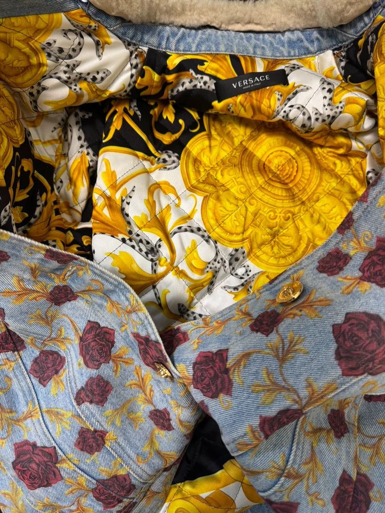 Versace Versace Rose baroque padded denim jacket Size M / US 6-8 / IT 42-44 - 5 Thumbnail