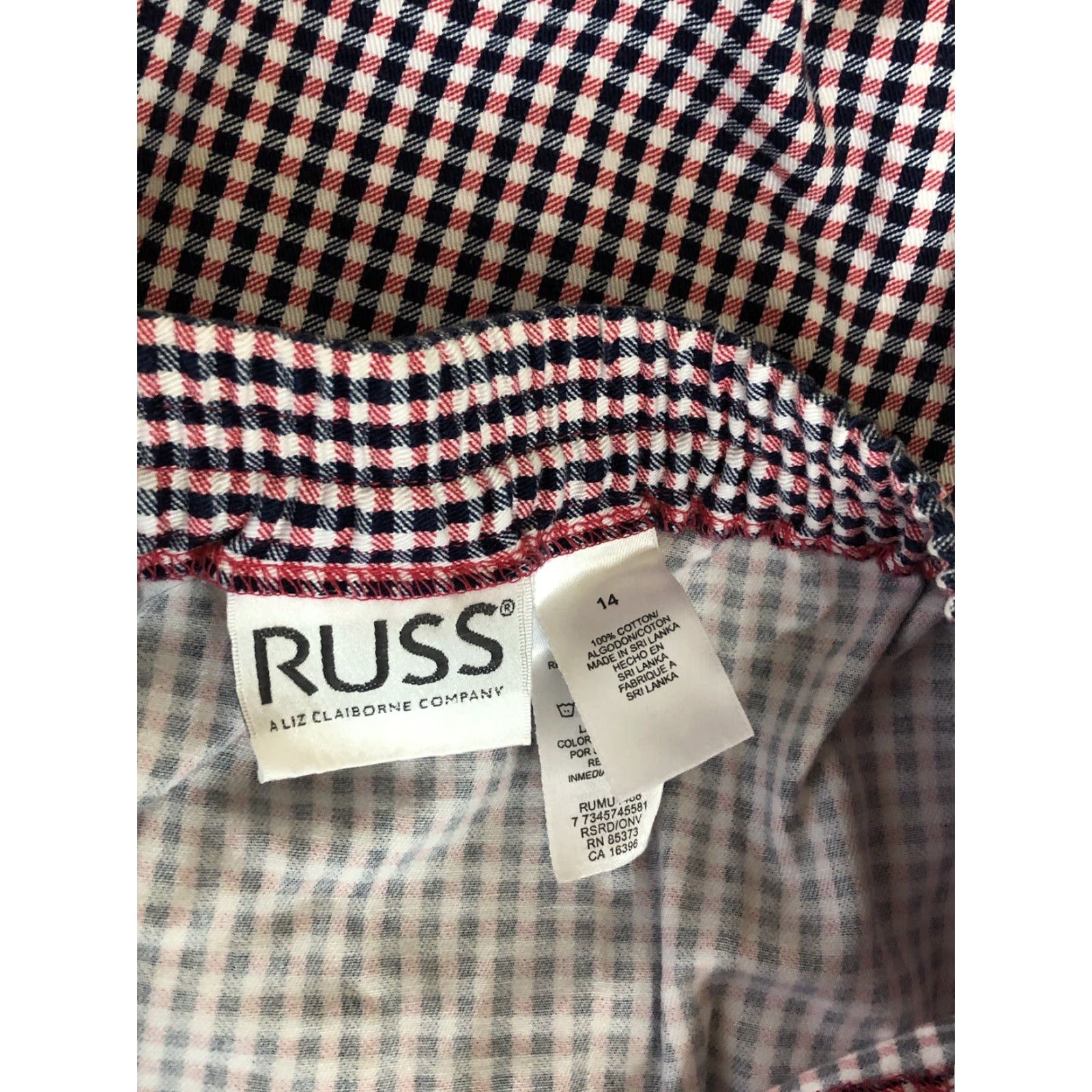 Vintage VINTAGE Russ Pants Slacks 14 Pnk Blue Plaid Gingham Checkered Cropped 80s Preppy Women Size 36" / US 14 / IT 50 - 3 Thumbnail