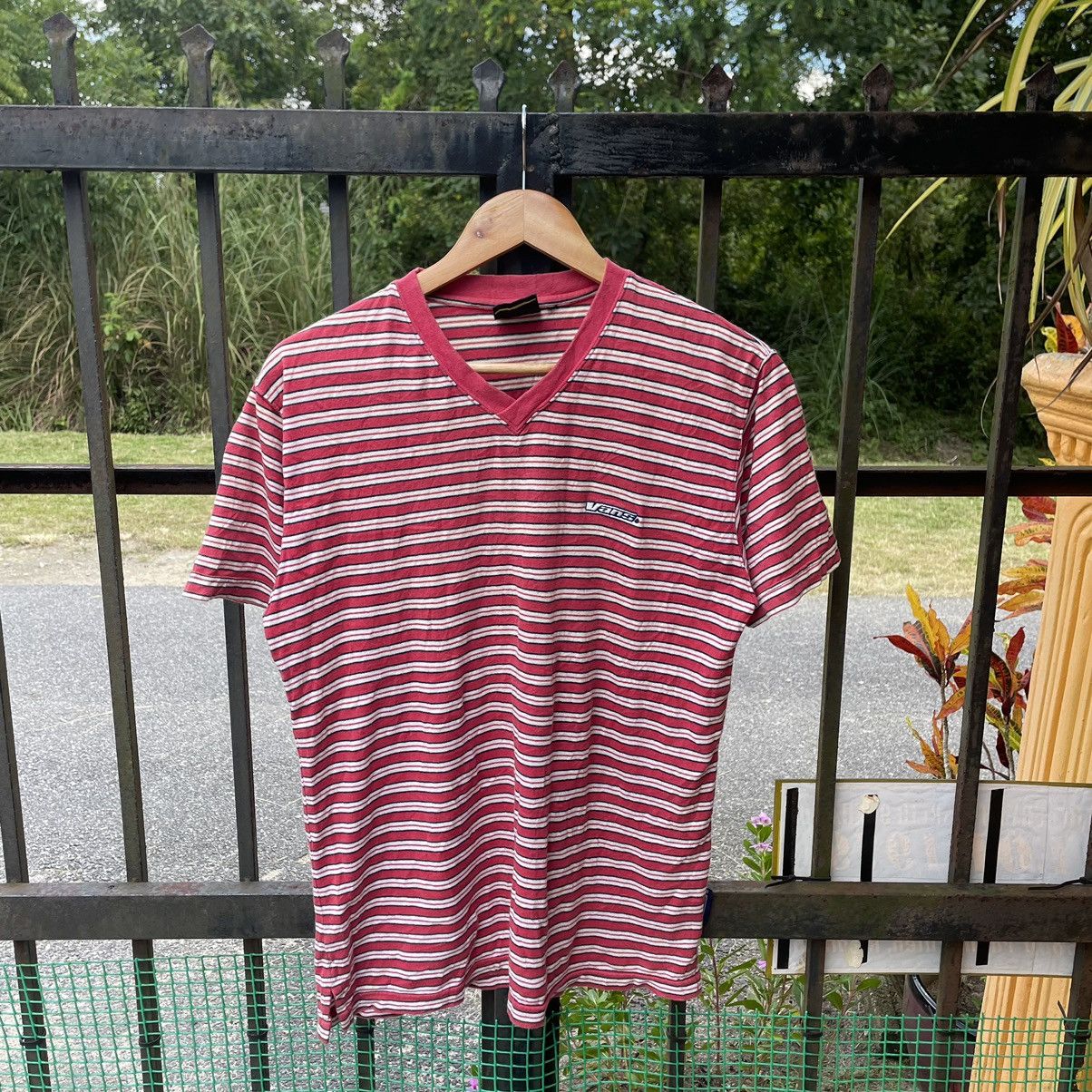 Vans × Vintage 🔥Vintage 90s Vans Spellout Logo Nice Striped Tee Size US M / EU 48-50 / 2 - 1 Thumbnail