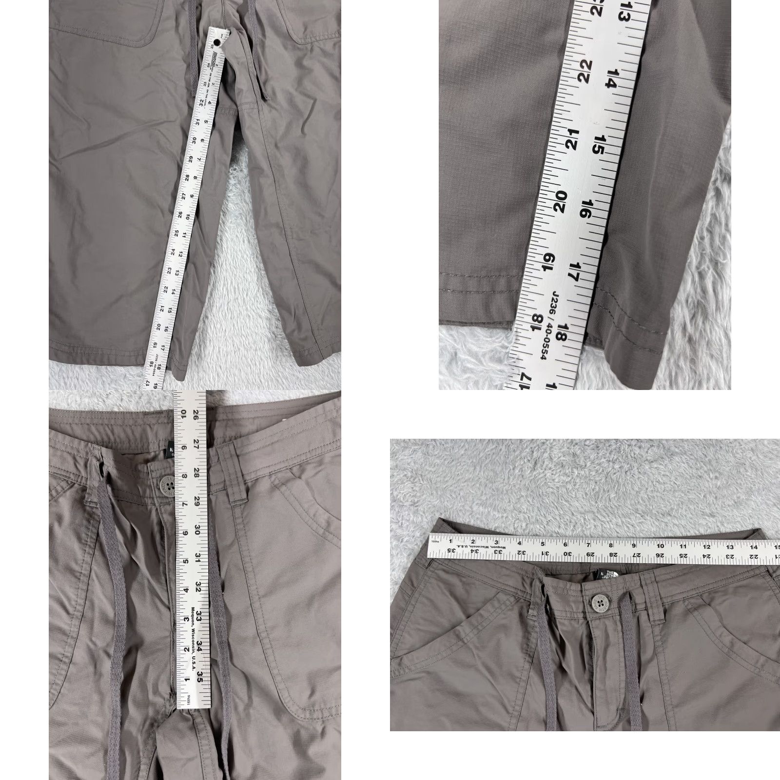 The North Face The North Face Pants Womens Capri 6 Gray 100% Nylon Bush Pockets Hiking Camping Womens Size 28" / US 6 / IT 42 - 8 Thumbnail