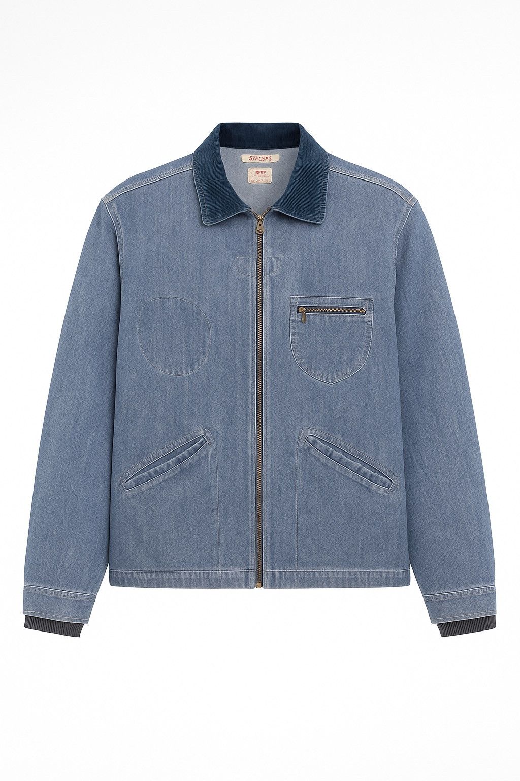 Japanese Brand Vintage SYNAPS Denim Work Jacket Japan Style Zip-Up Size US S / EU 44-46 / 1 - 1 Thumbnail
