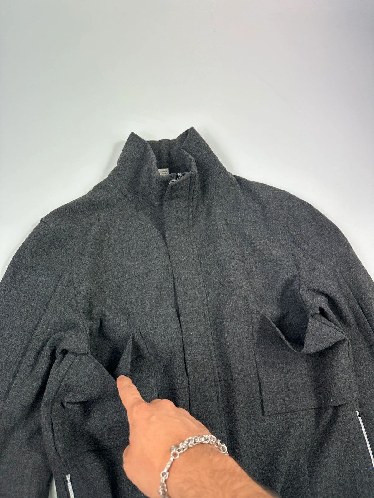 Marithe + Francois Girbaud Marithé + François Girbaud 00’s Grey Tech Jacket Size M / US 6-8 / IT 42-44 - 5 Thumbnail