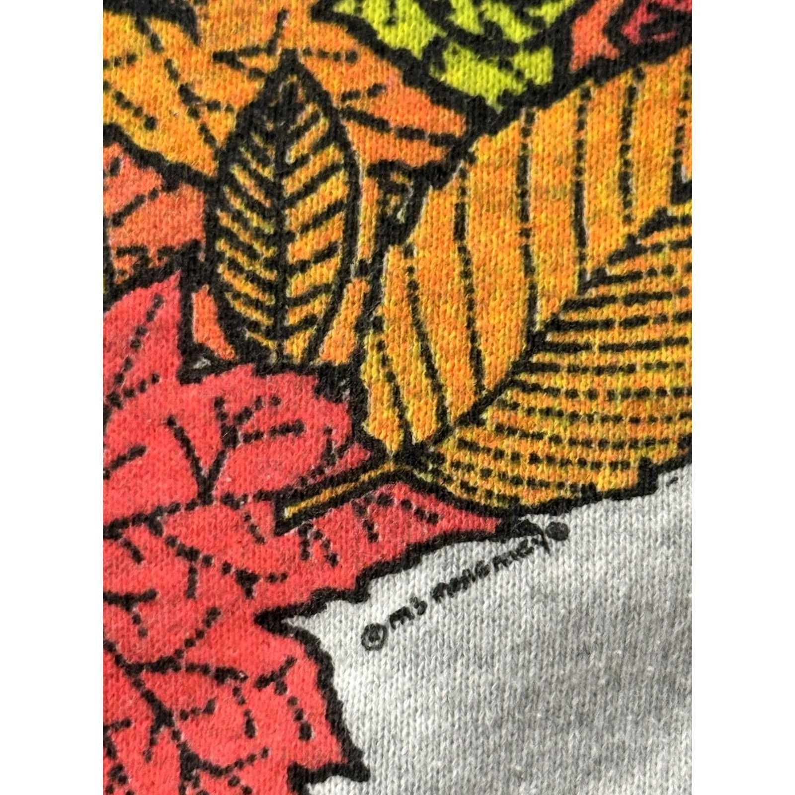 Fruit Of The Loom VINTAGE Leaf Peeper Crewneck Sweatshirt Large Gray Cotton Polyester 90s Nature Graphic Print Fruit of the Loom Unisex Adults Sweatshirt Mens Womens Size US L / EU 52-54 / 3 - 5 Thumbnail