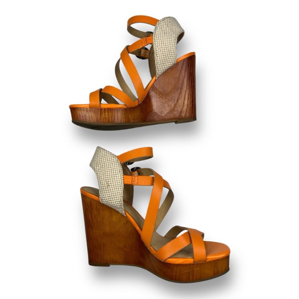 Lucky Brand Lucky Brand Orange Wedge Sandals Size 7.5 Size US 7.5 / IT 37.5 - 5 Thumbnail