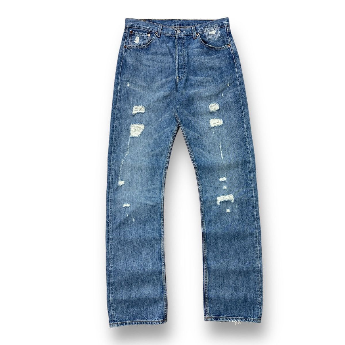 Levi's Vintage 00’s Levis Jeans Ripped Distressed Denim W33 L36 Size US 33 - 1 Thumbnail