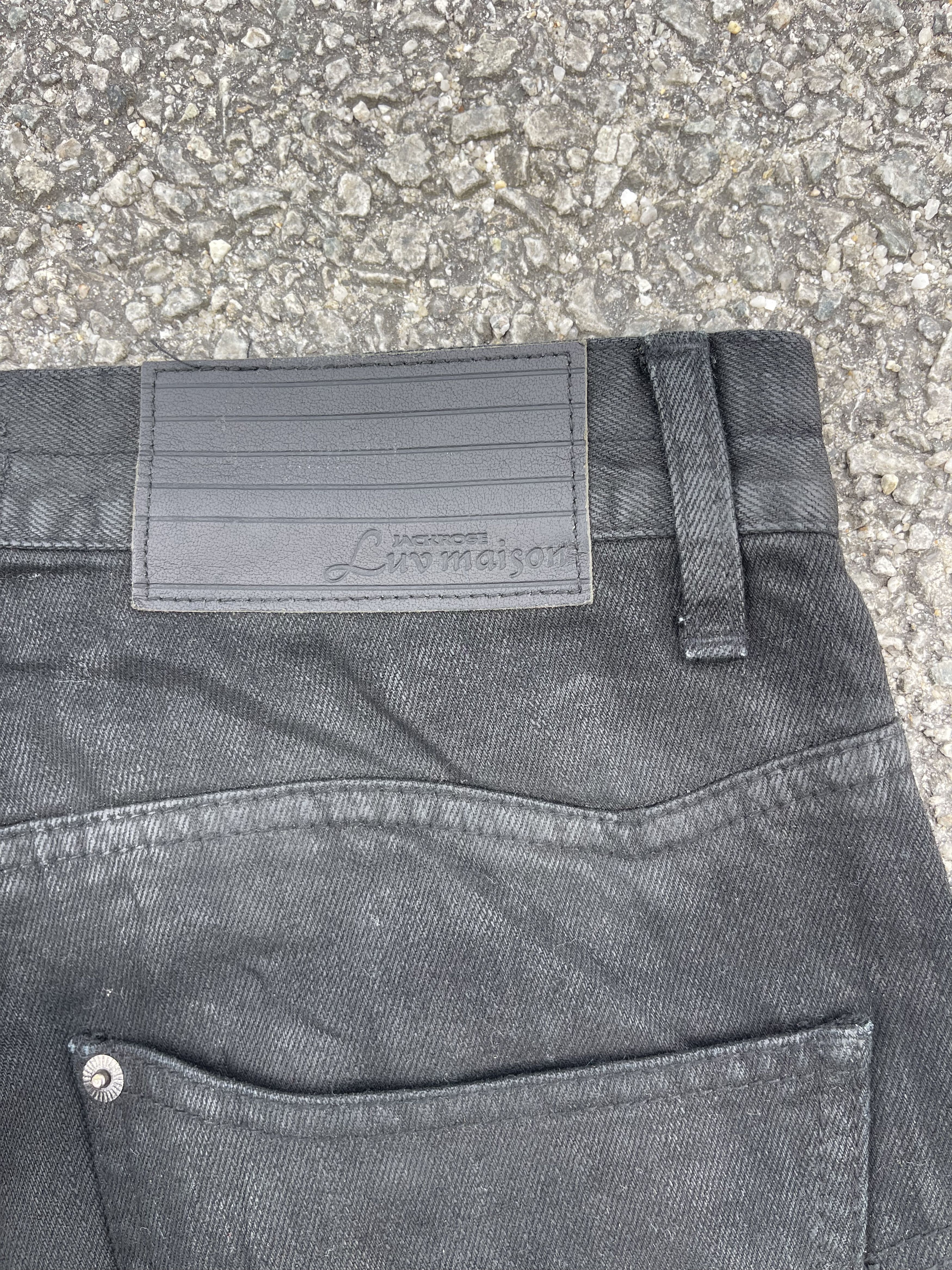 GOSTAR DE FUGA × JACKROSE × Le Grande Bleu (L.G.B.) Luv Maison Black Waxed Oil Distressed Slim Fit Size US 31 - 18 Thumbnail